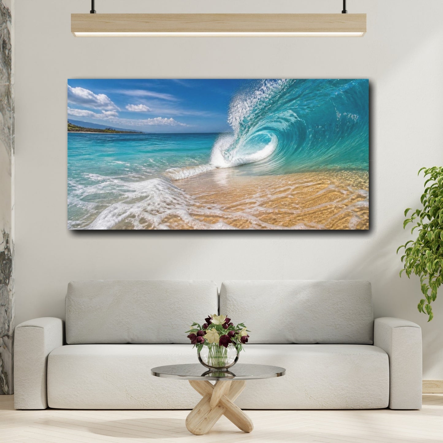 Mockup 2. Coastal Breaking Wave shown as canvas print