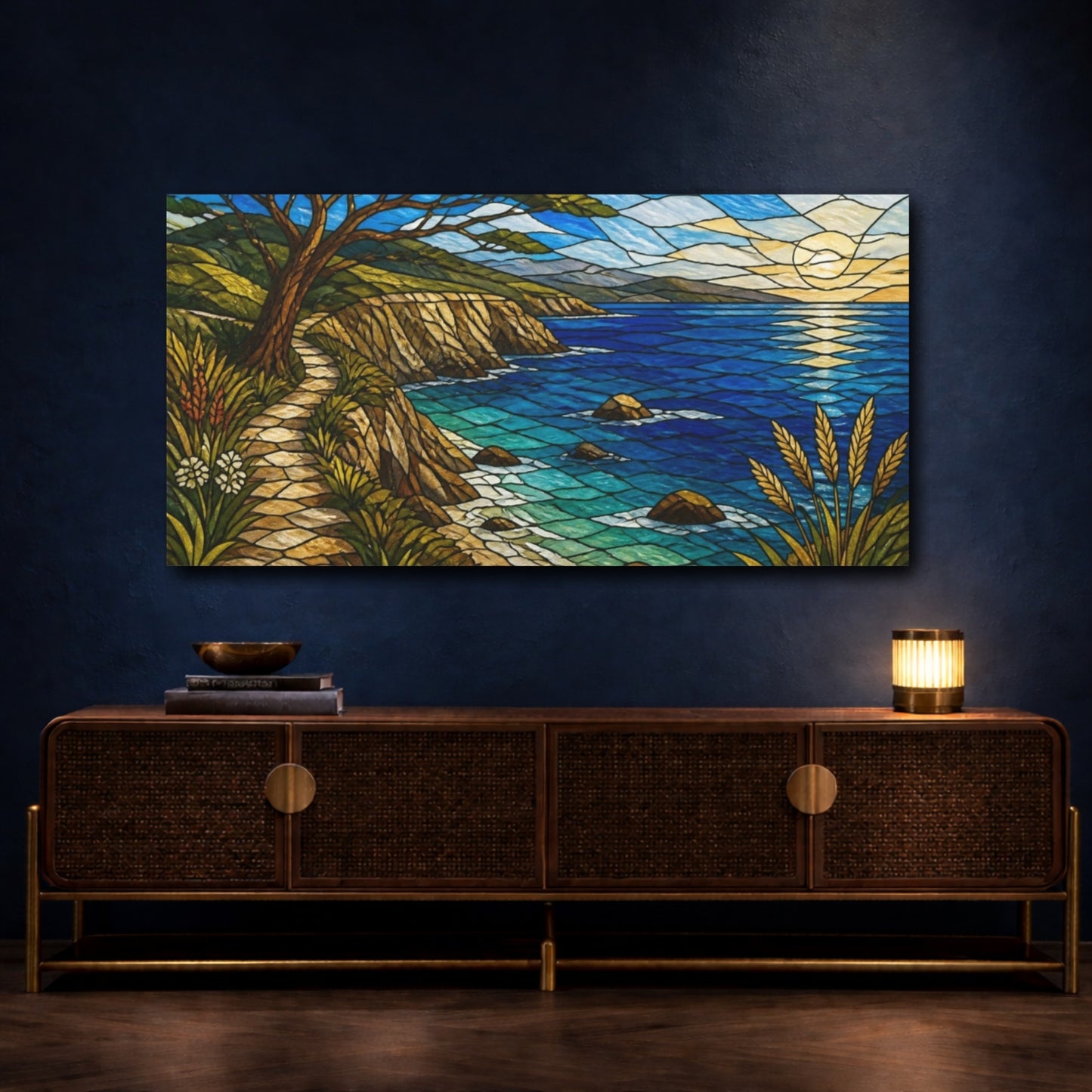 Mockup 4. Coastal Cliff Path shown as canvas print