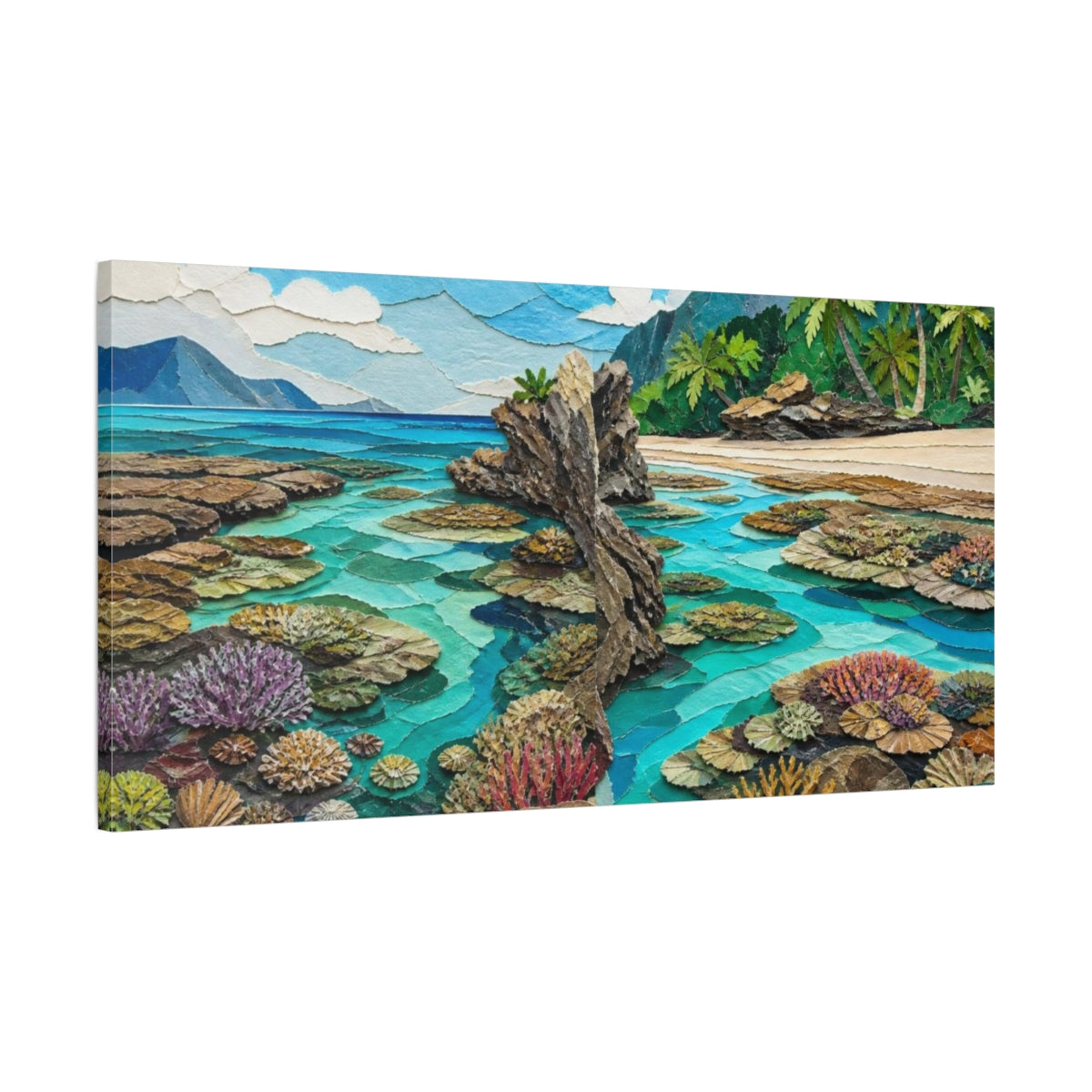 Main Mockup. Coastal Coral Reef shown as canvas print