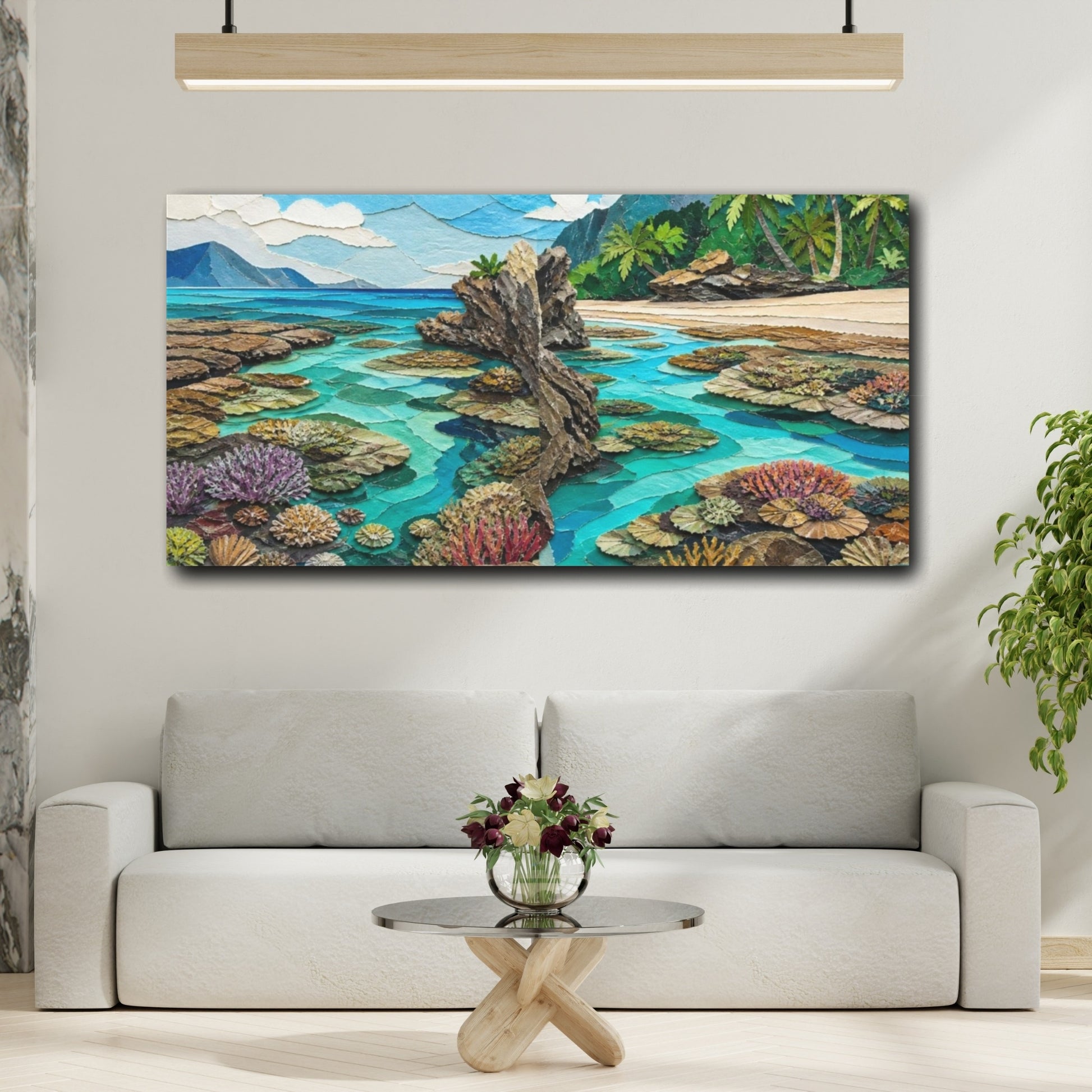 Mockup 2. Coastal Coral Reef shown as canvas print