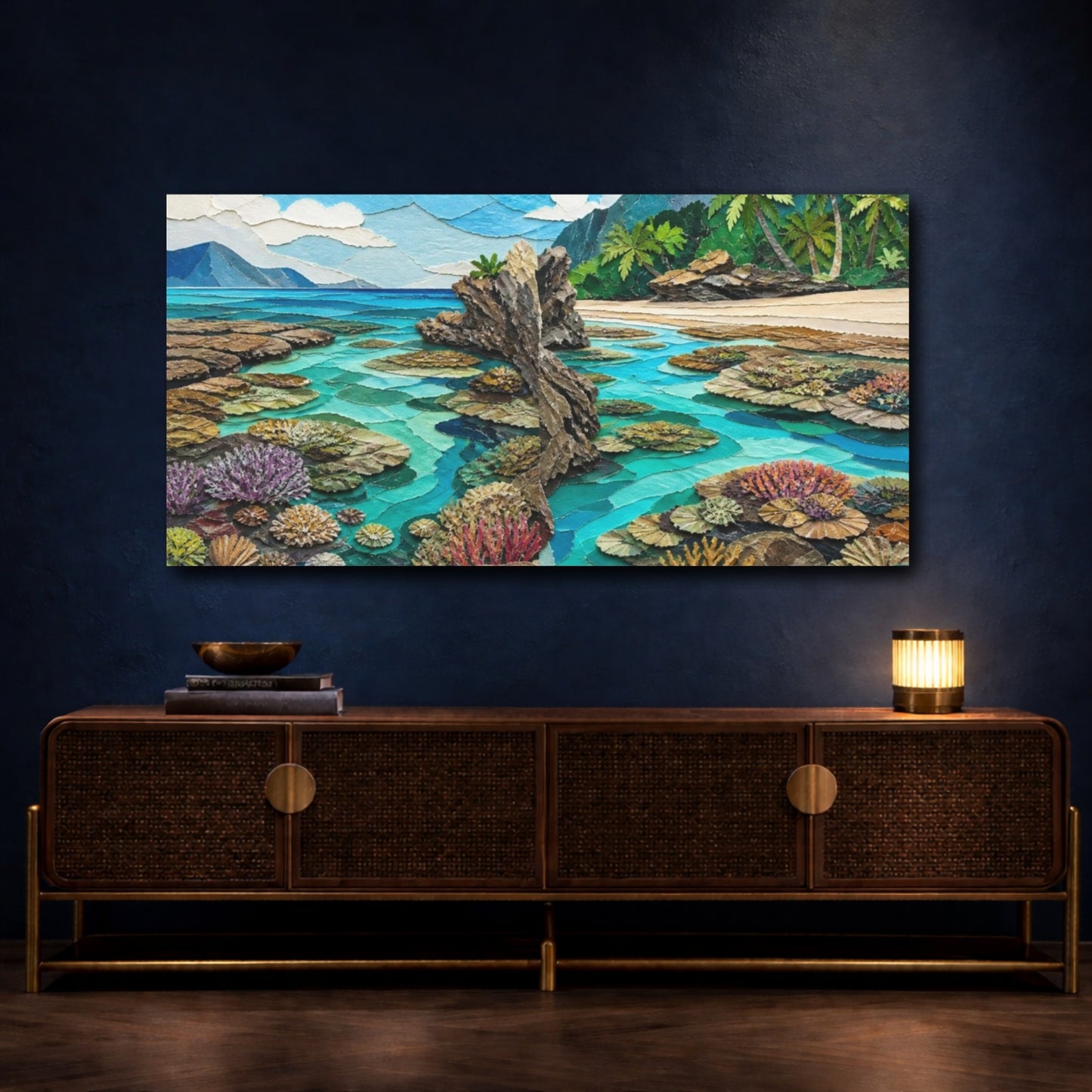 Mockup 4. Coastal Coral Reef shown as canvas print