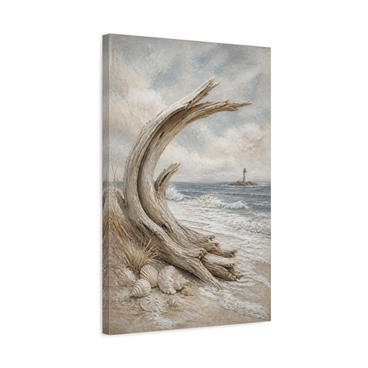 Side Mockup 3. Coastal Driftwood Arc shown as canvas print