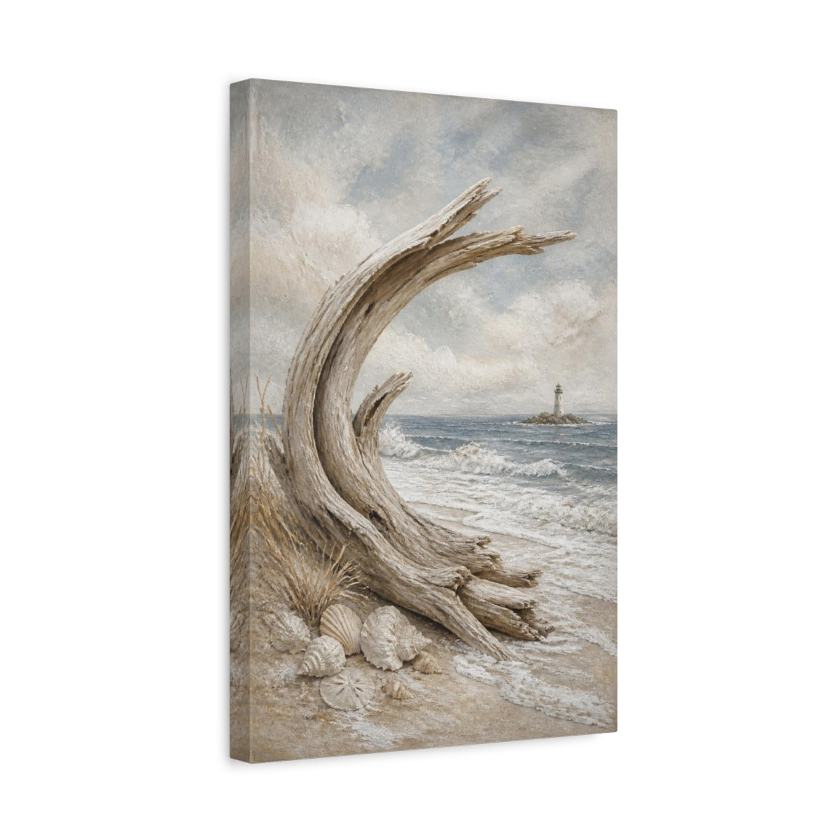 Side Mockup 4. Coastal Driftwood Arc shown as canvas print
