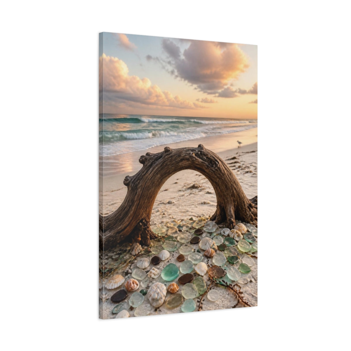Main Mockup. Coastal Driftwood Arch shown as canvas print