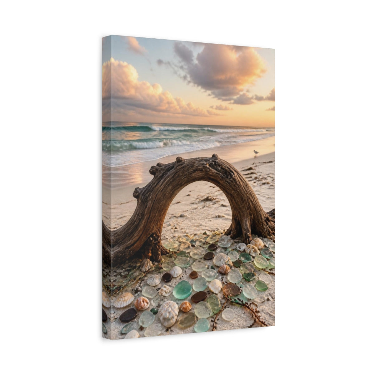 Side Mockup 4. Coastal Driftwood Arch shown as canvas print