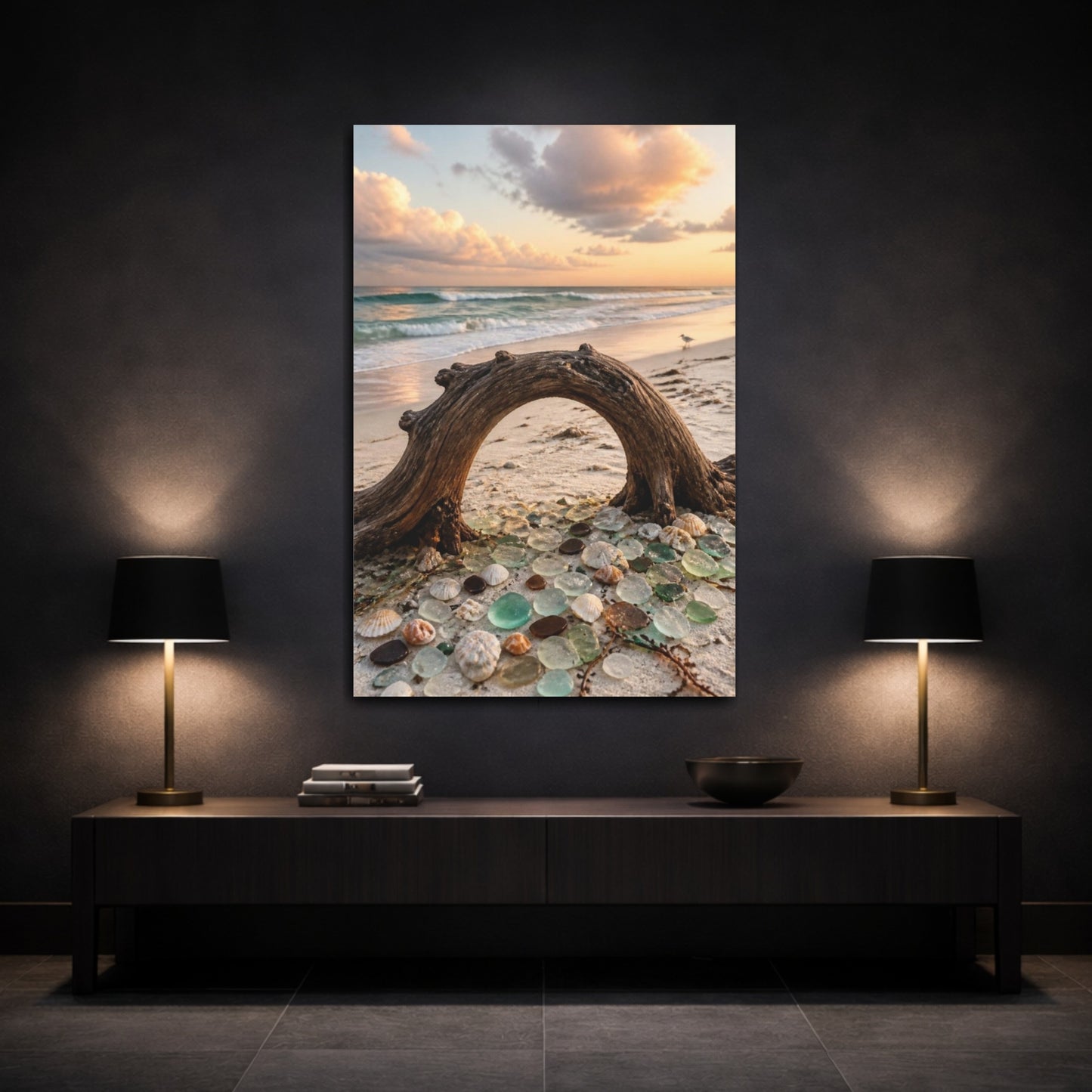 Mockup 3. Coastal Driftwood Arch shown as canvas print