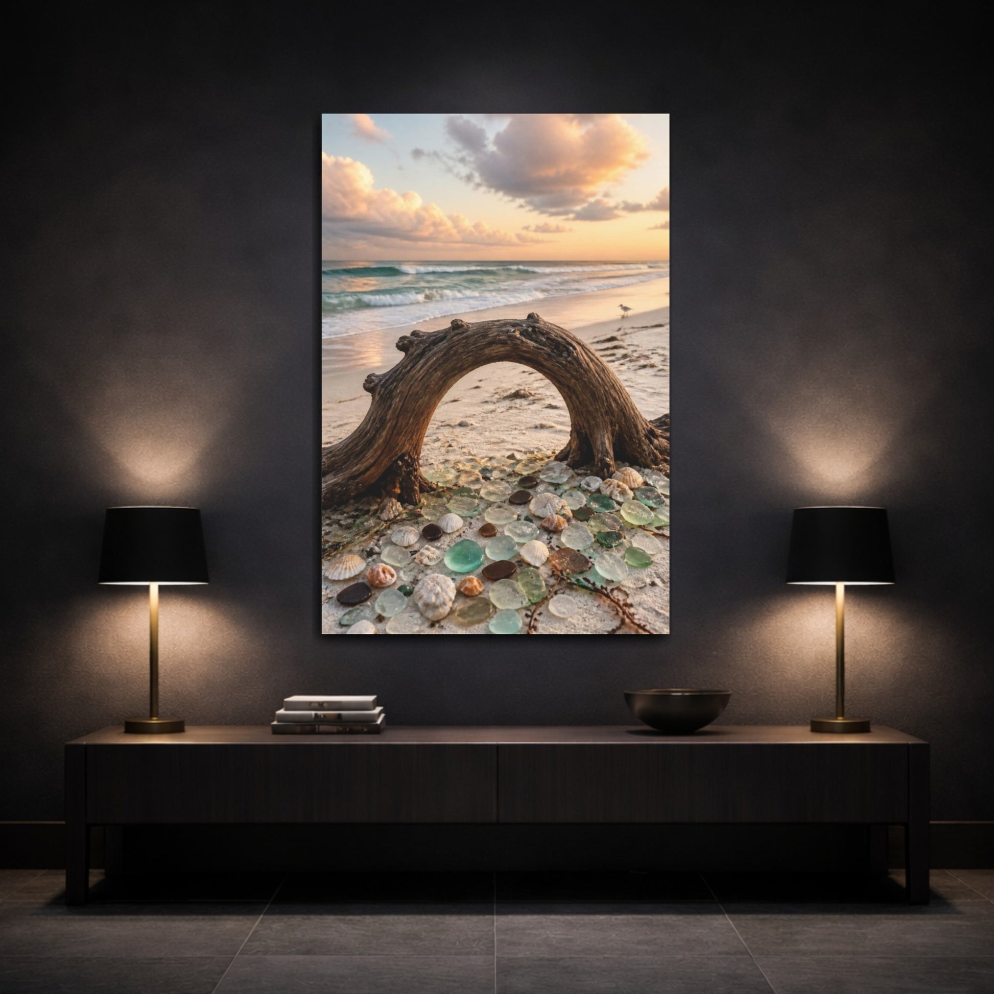 Mockup 3. Coastal Driftwood Arch shown as canvas print