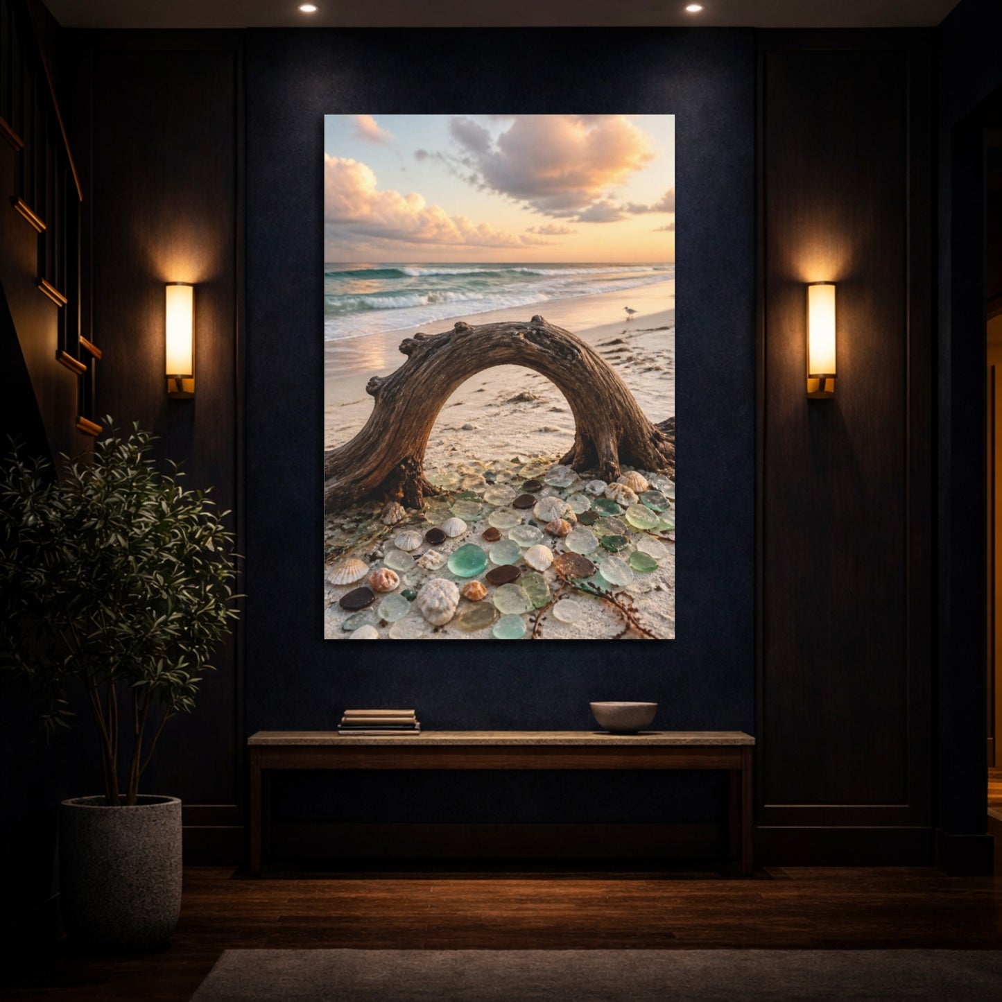 Mockup 4. Coastal Driftwood Arch shown as canvas print