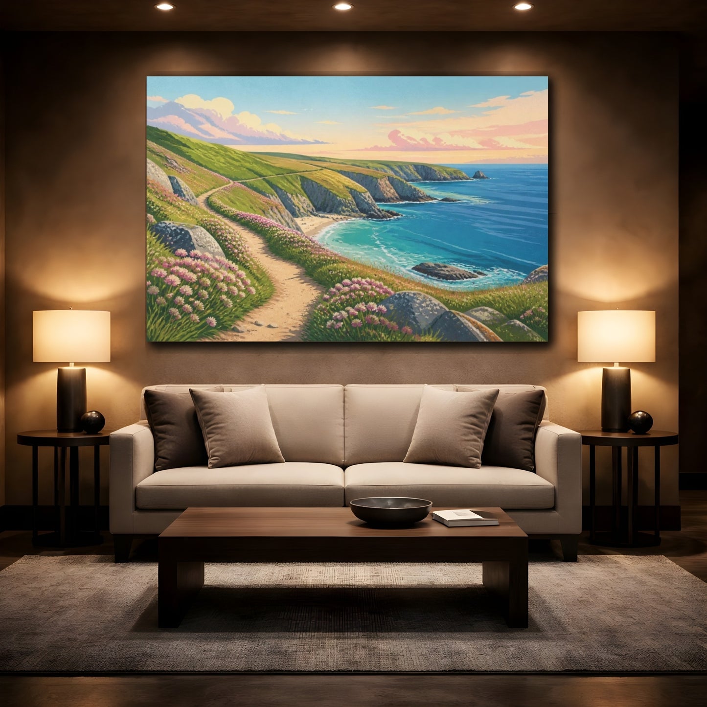 Mockup 2. Coastal Headland Path shown as canvas print