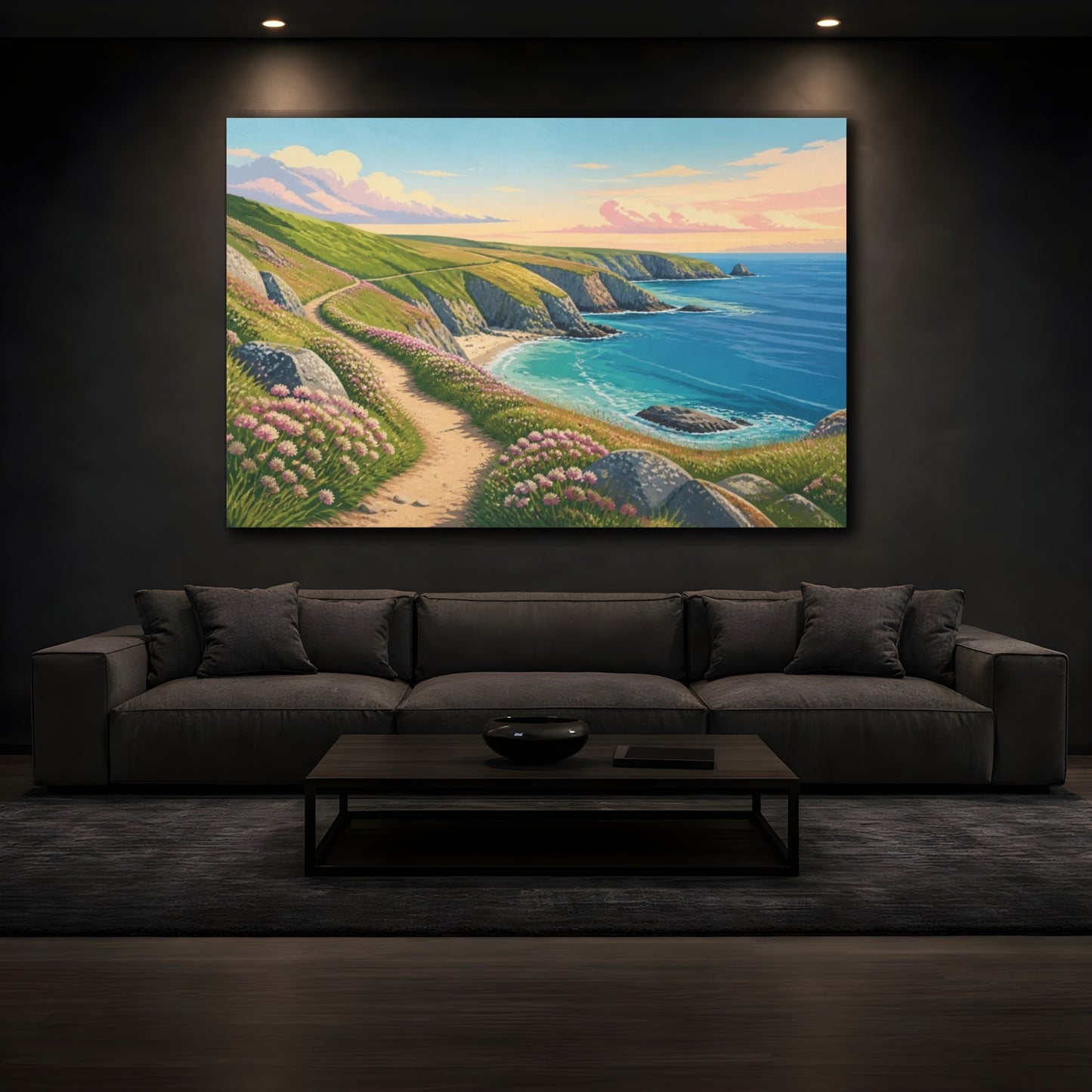 Mockup 3. Coastal Headland Path shown as canvas print