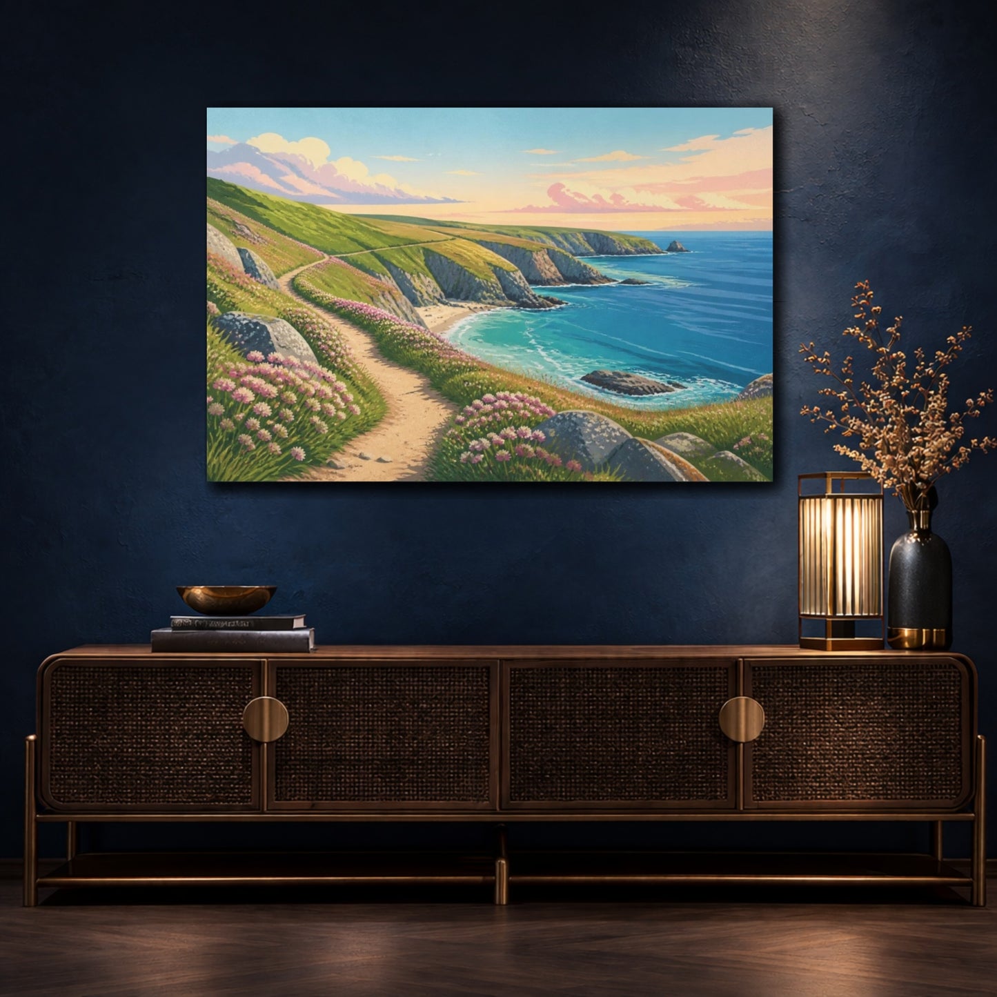 Mockup 4. Coastal Headland Path shown as canvas print