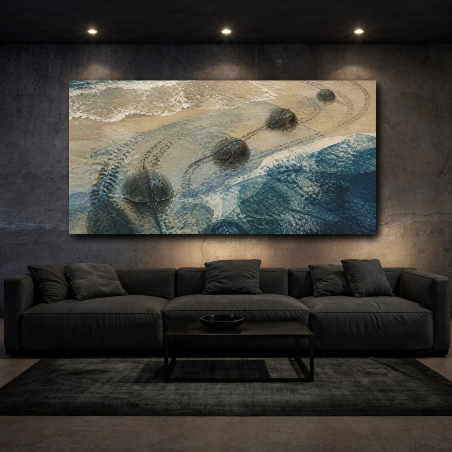 Mockup 3. Coastal Horseshoe Crabs shown as canvas print