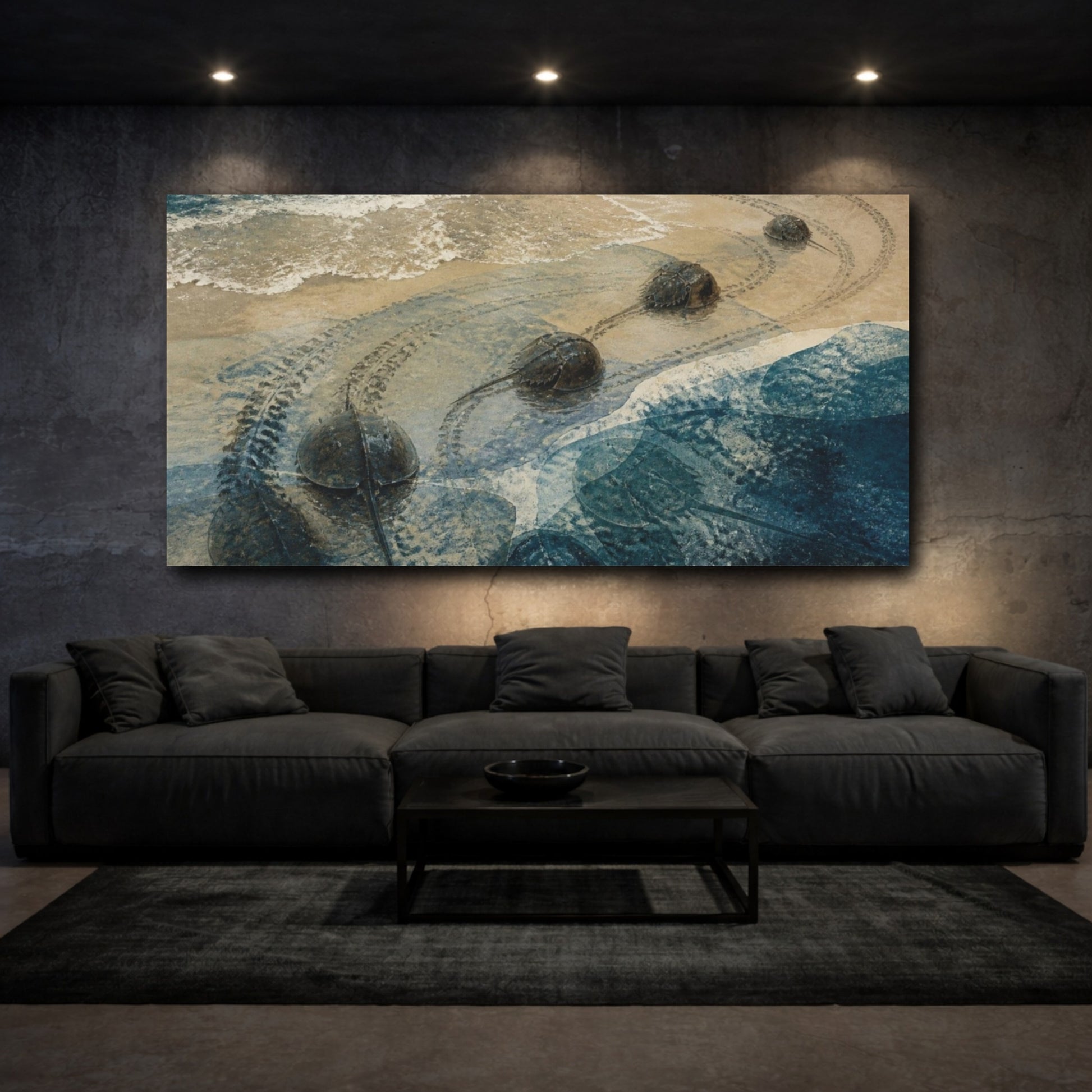 Mockup 3. Coastal Horseshoe Crabs shown as canvas print