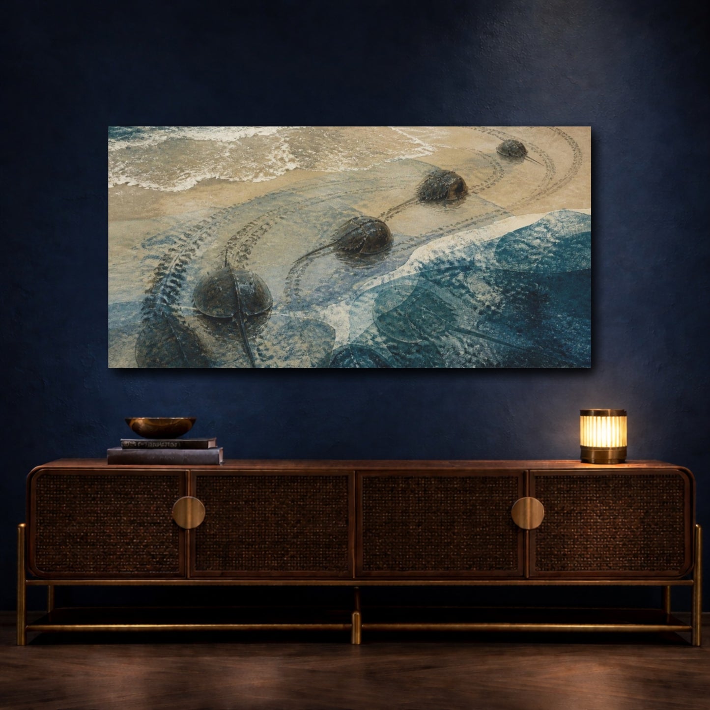 Mockup 4. Coastal Horseshoe Crabs shown as canvas print