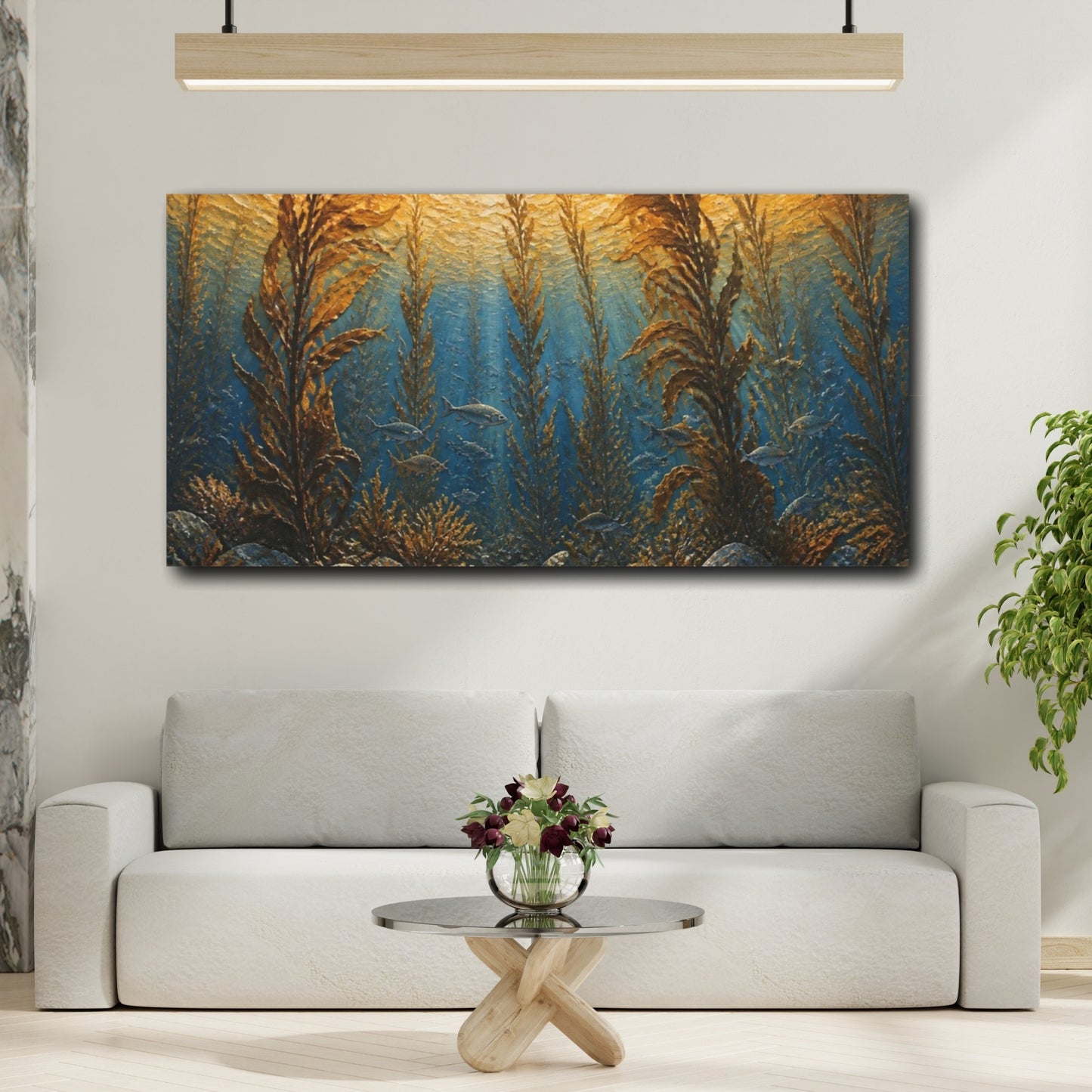 Mockup 2. Coastal Kelp Forest shown as canvas print