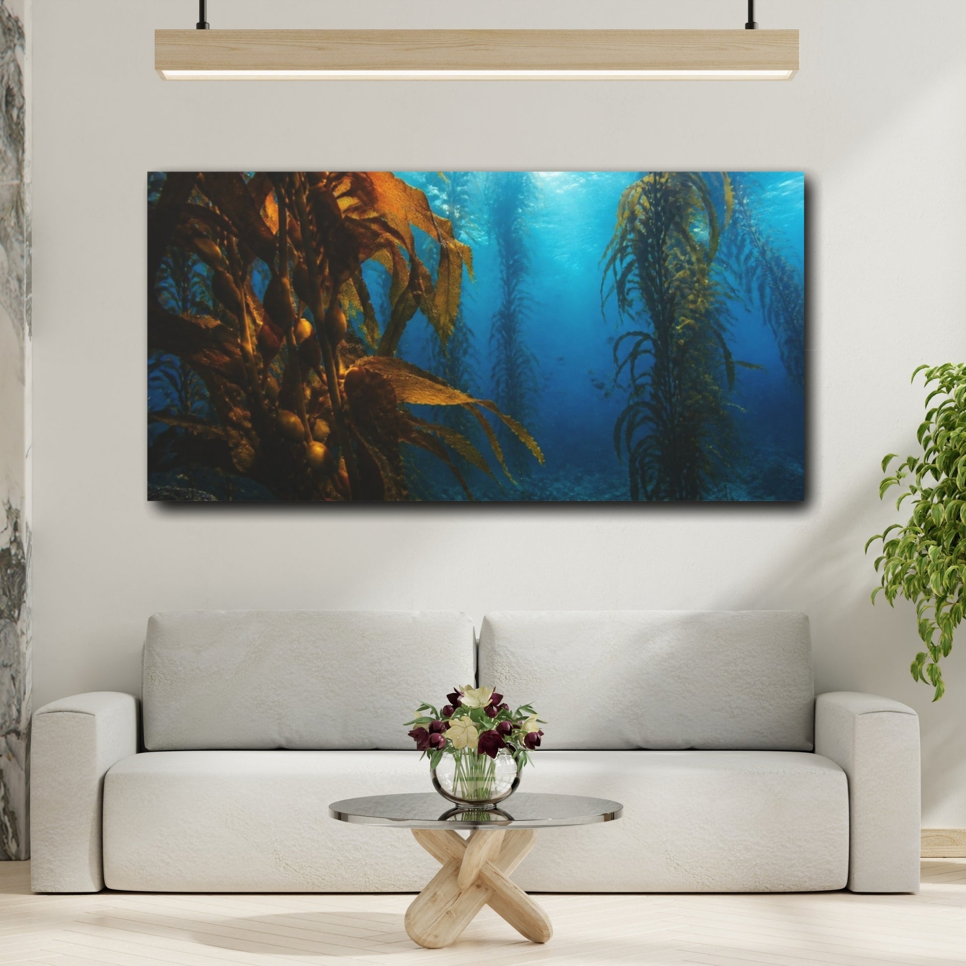 Mockup 2. Coastal Kelp Forest shown as canvas print