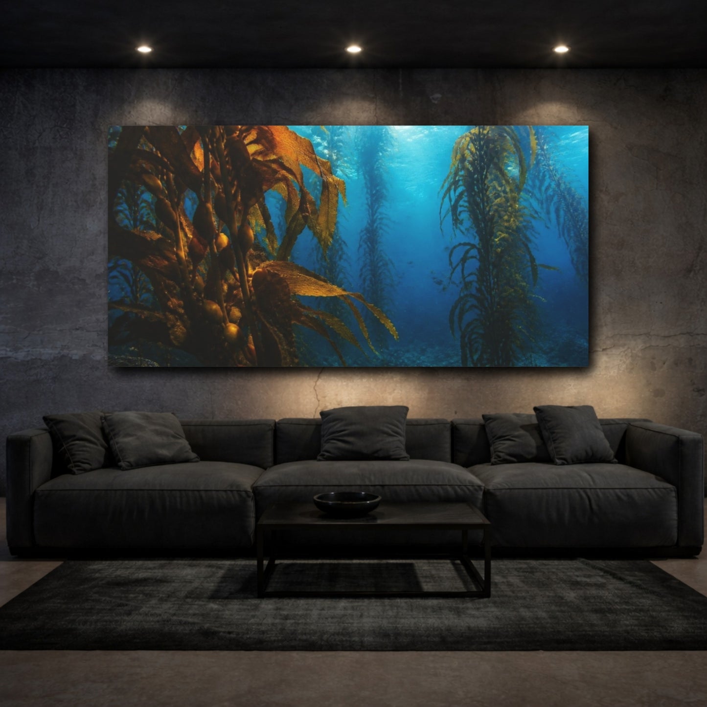 Mockup 3. Coastal Kelp Forest shown as canvas print