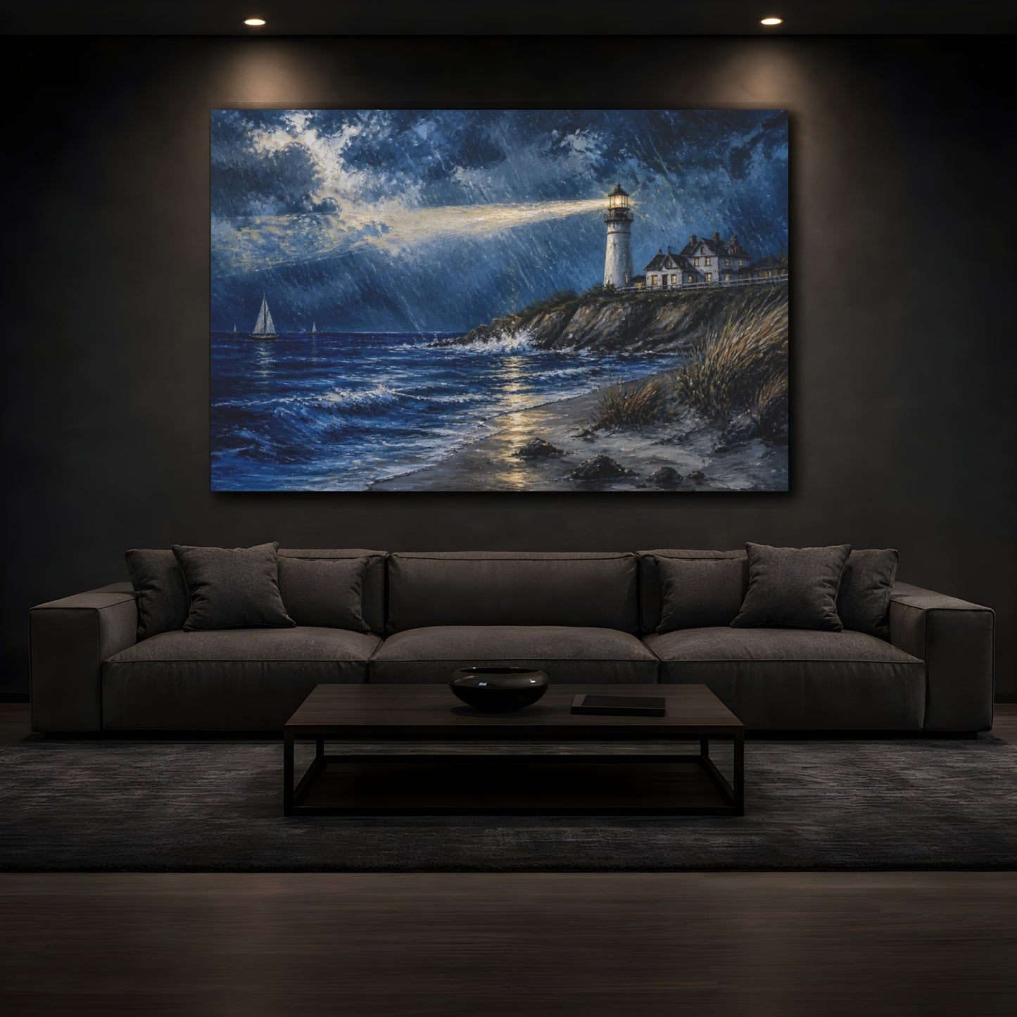 Mockup 3. Coastal Lighthouse Beacon shown as canvas print