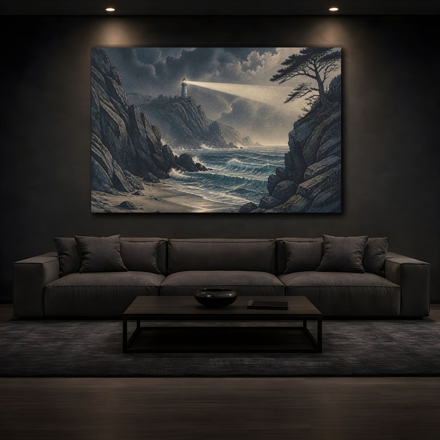 Mockup 3. Coastal Lighthouse Beacon shown as canvas print