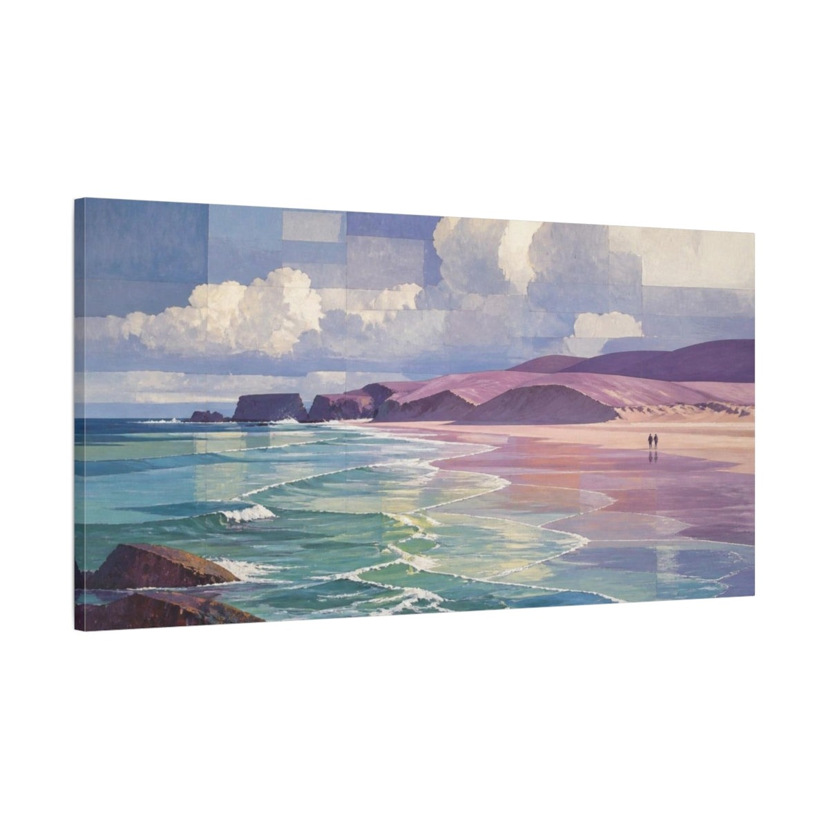 Main Mockup. Coastal Mauve Beach Walk shown as canvas print