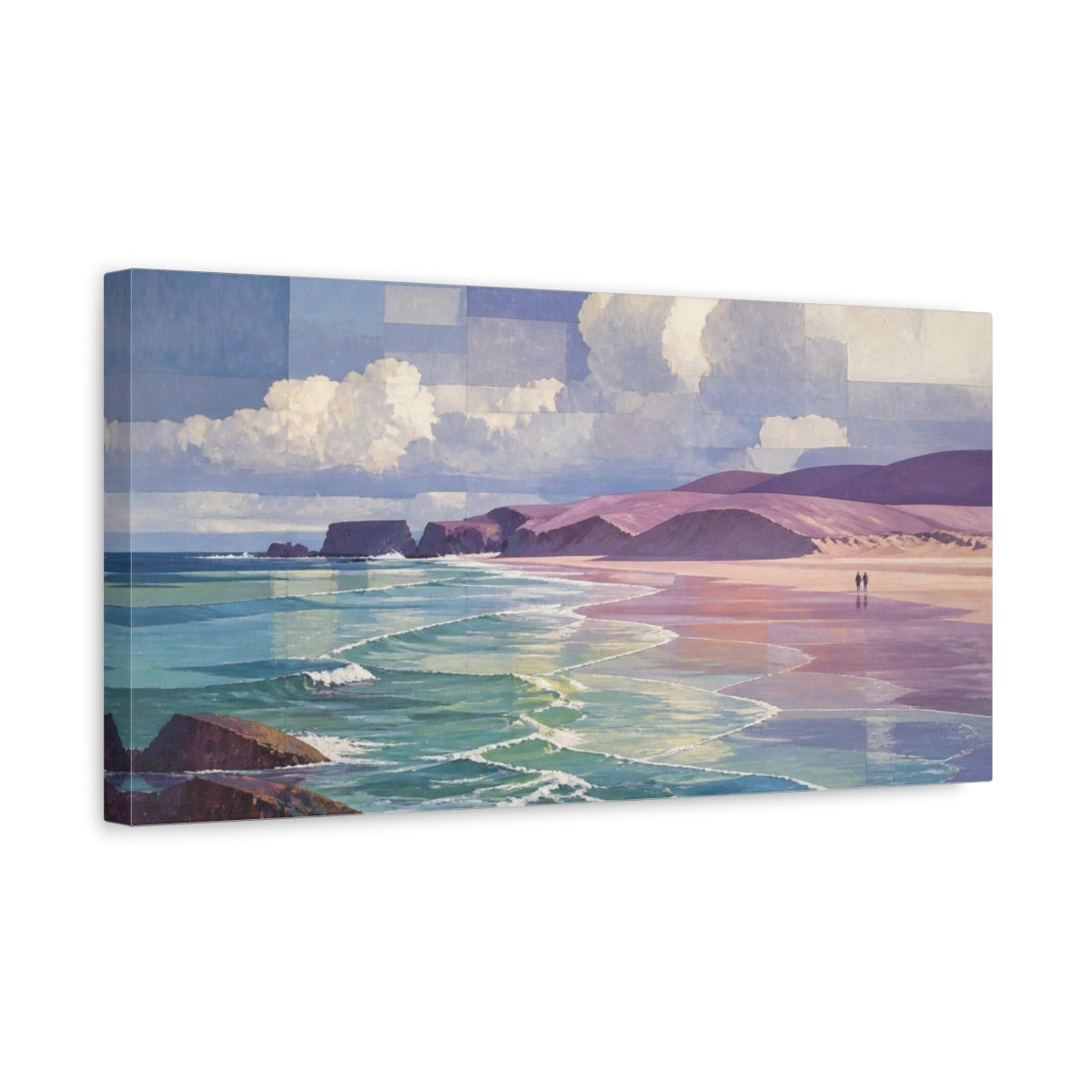 Side Mockup 3. Coastal Mauve Beach Walk shown as canvas print