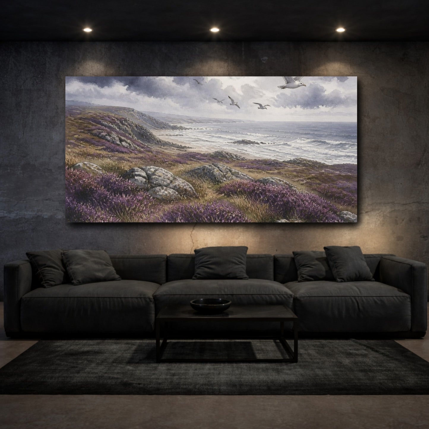 Mockup 3. Coastal Nature Heather shown as canvas print