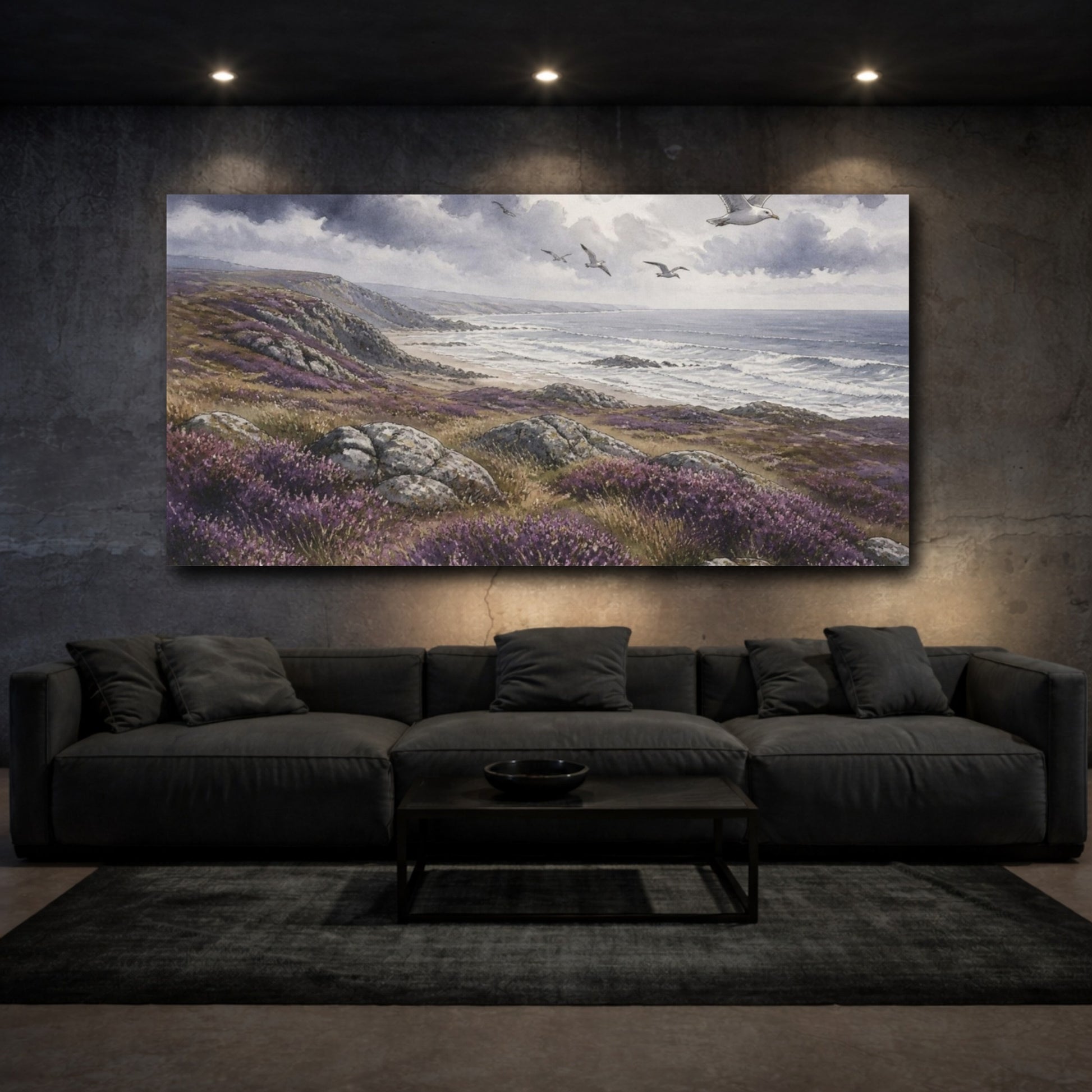 Mockup 3. Coastal Nature Heather shown as canvas print