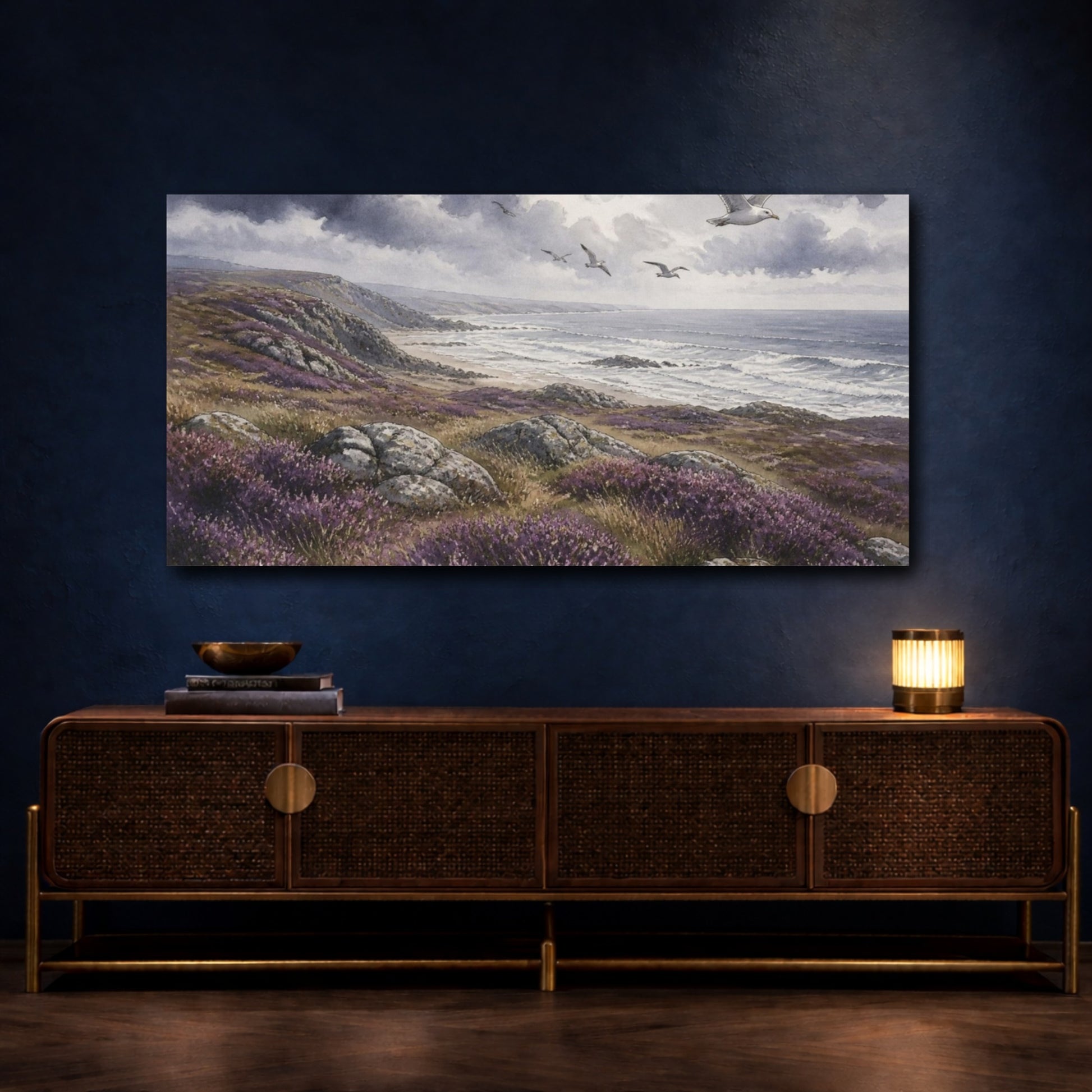 Mockup 4. Coastal Nature Heather shown as canvas print