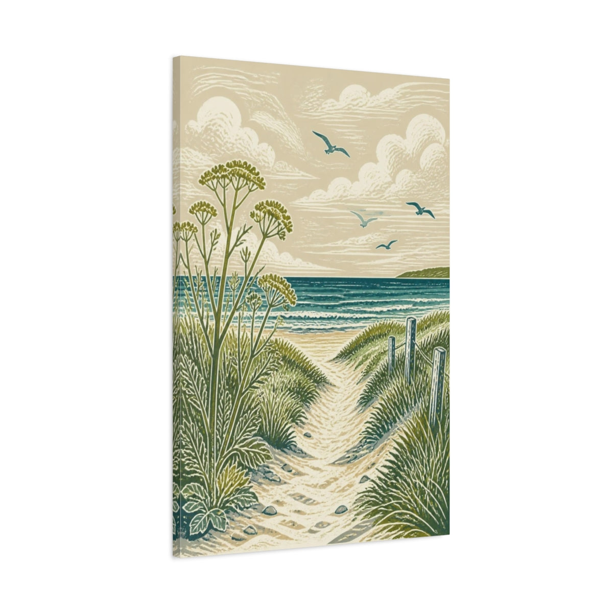 Main Mockup. Coastal Path To Sea shown as canvas print