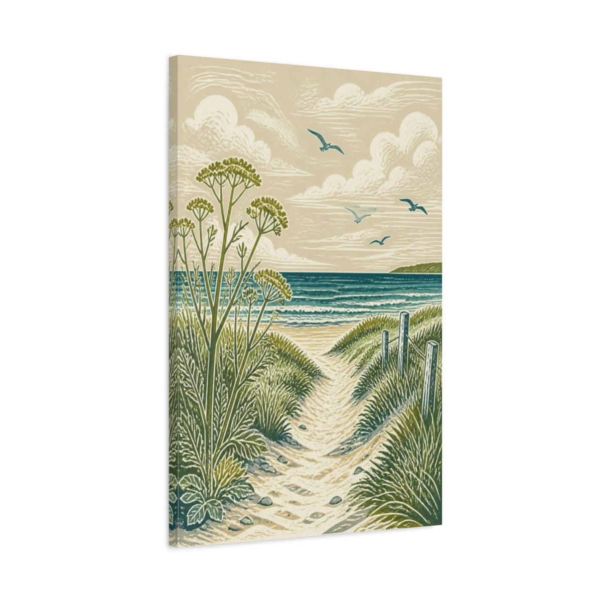 Side Mockup 2. Coastal Path To Sea shown as canvas print