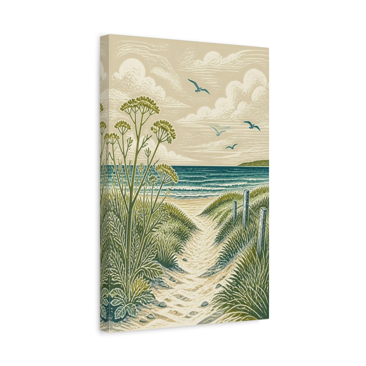 Side Mockup 4. Coastal Path To Sea shown as canvas print