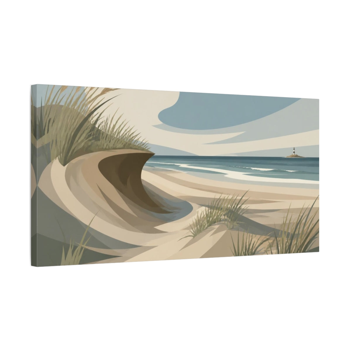 Side Mockup 1. Coastal Sand Dune shown as canvas print