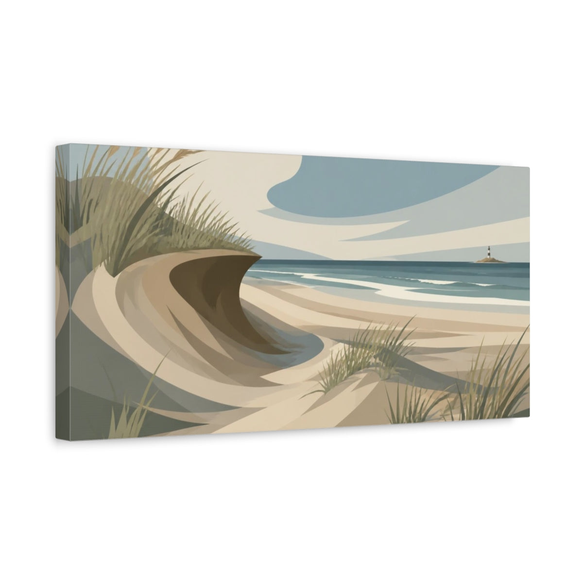 Side Mockup 3. Coastal Sand Dune shown as canvas print