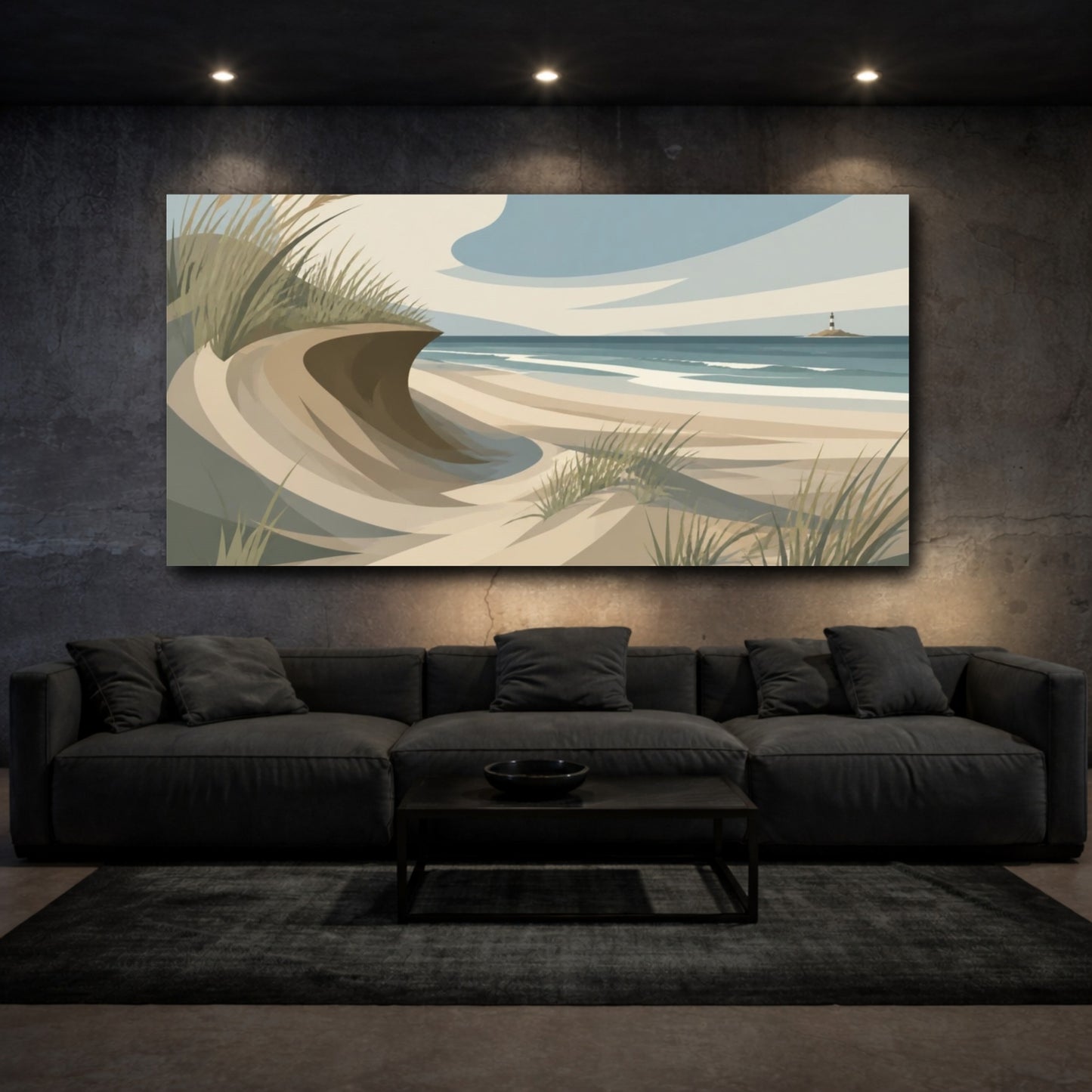 Mockup 3. Coastal Sand Dune shown as canvas print