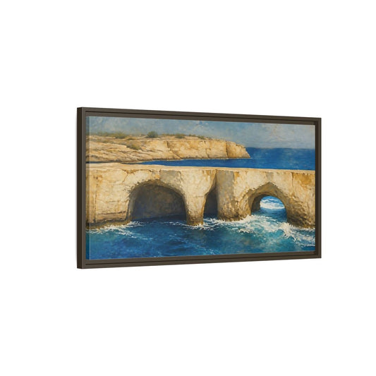 Coastal Sea Arches Framed Canvas Print Wall Art – Living Room Decor, Above Console Table - YesArtYes