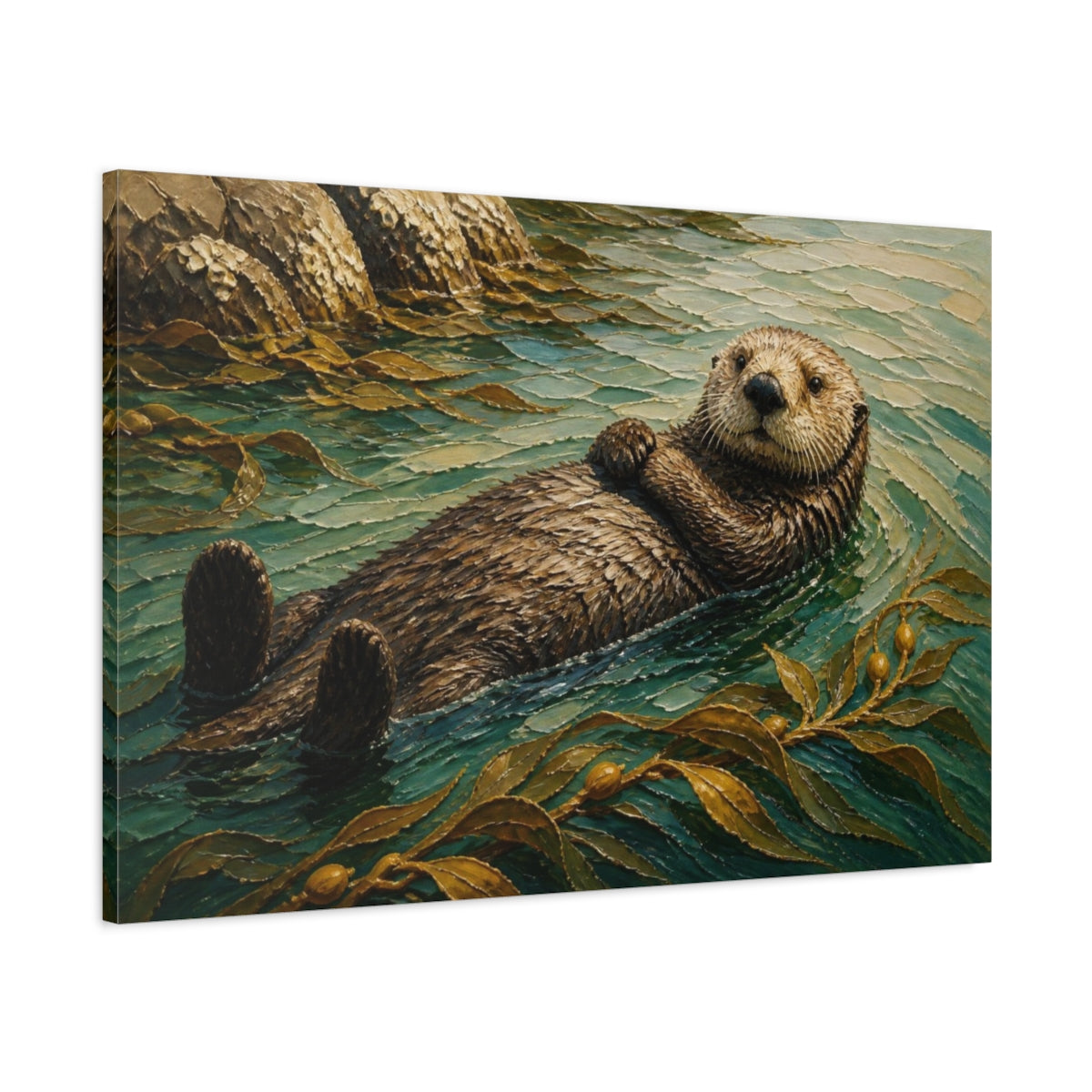 Main Mockup. Coastal Sea Otter shown as canvas print