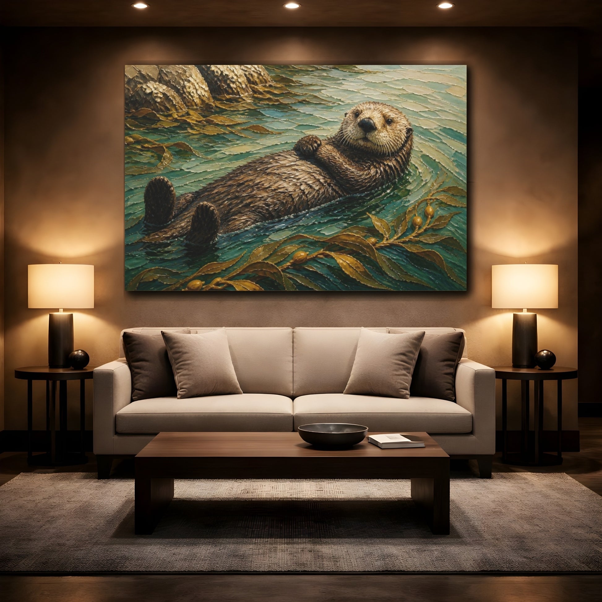Mockup 2. Coastal Sea Otter shown as canvas print