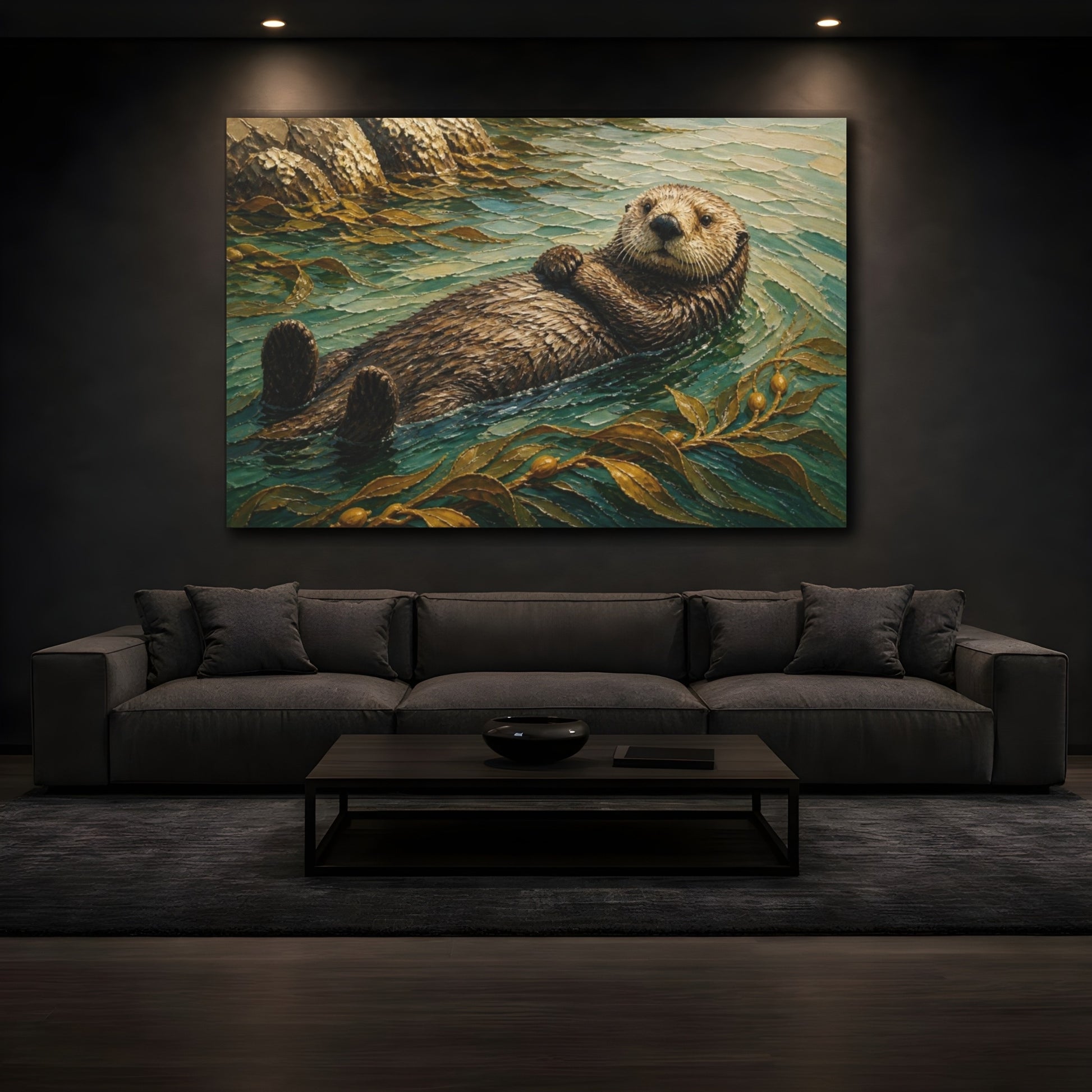 Mockup 3. Coastal Sea Otter shown as canvas print