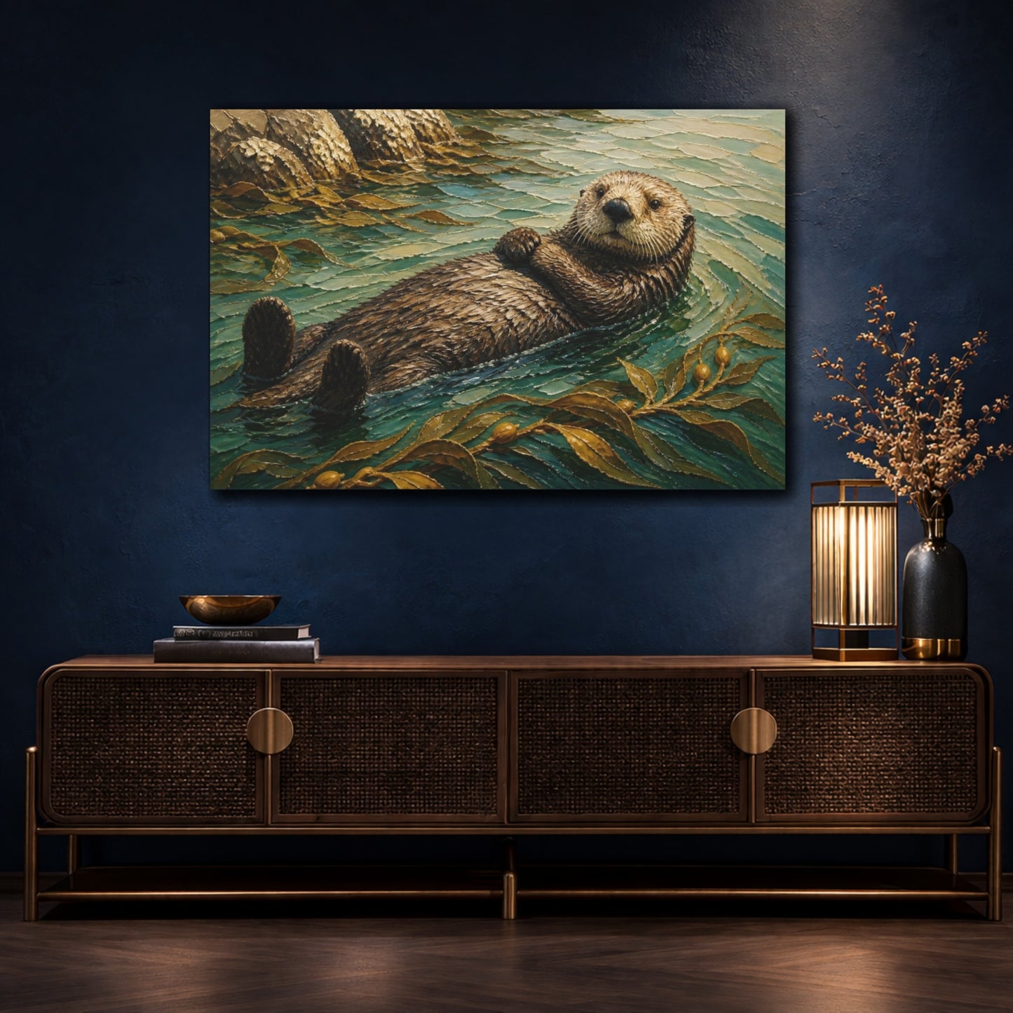 Mockup 4. Coastal Sea Otter shown as canvas print