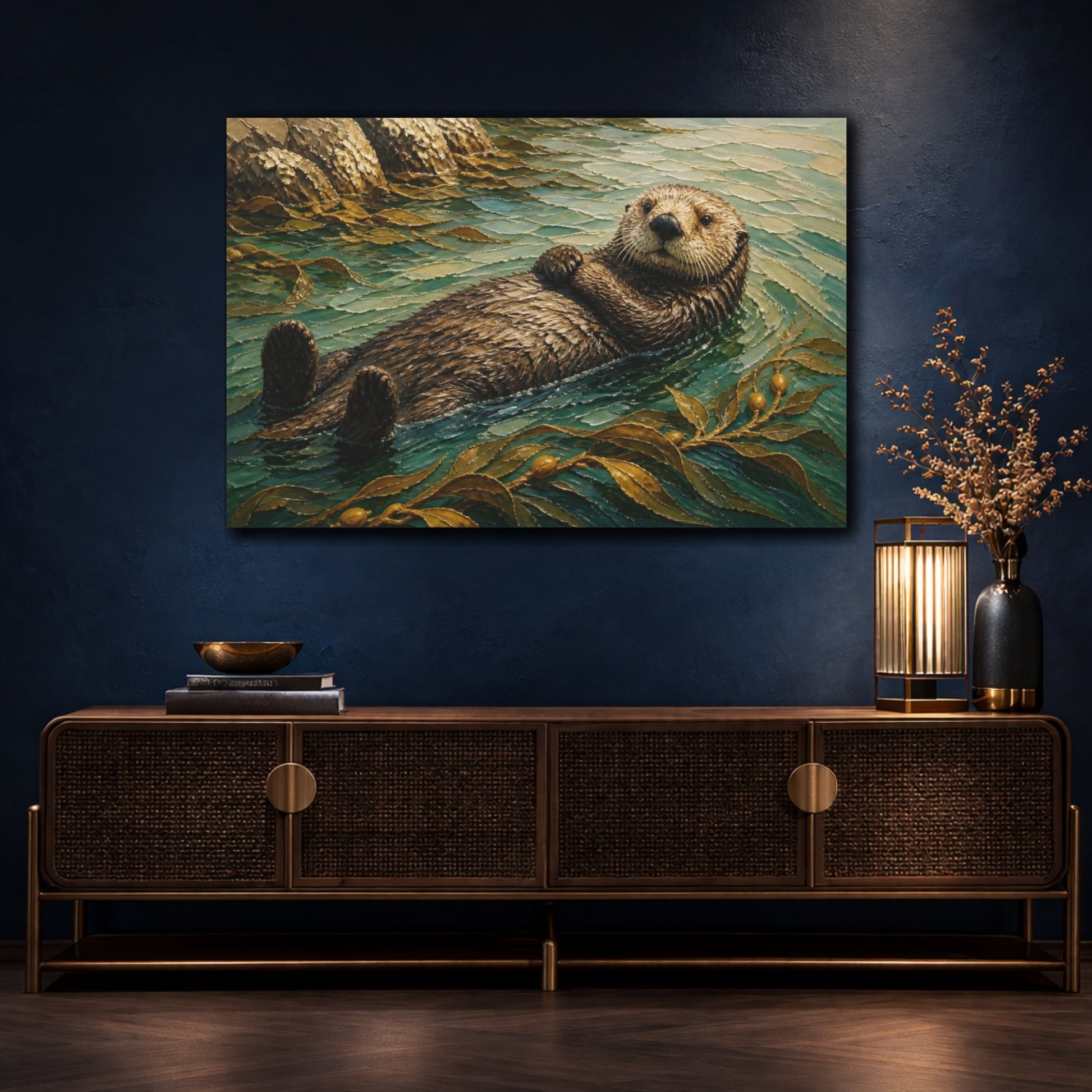 Mockup 4. Coastal Sea Otter shown as canvas print