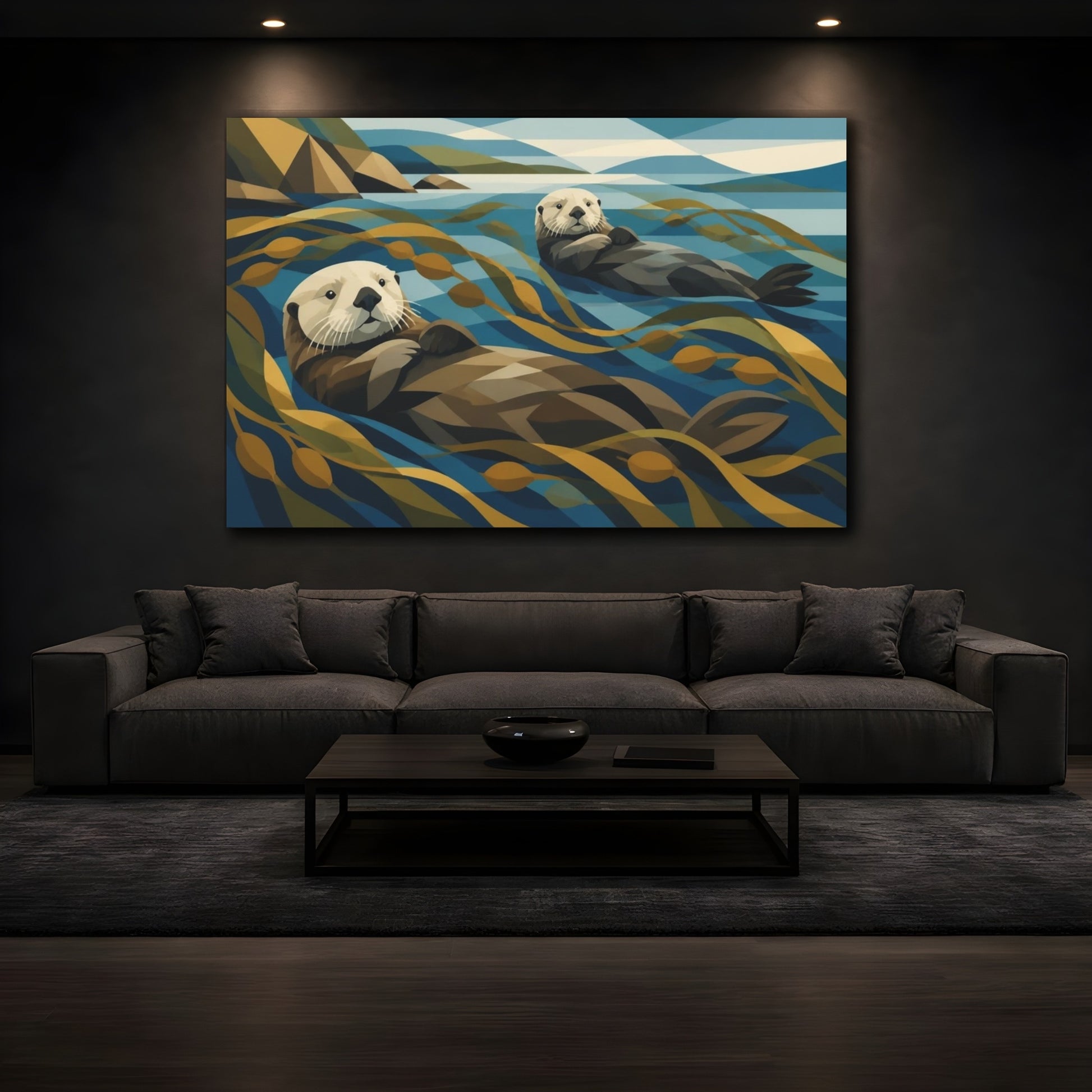 Mockup 3. Coastal Sea Otters shown as canvas print