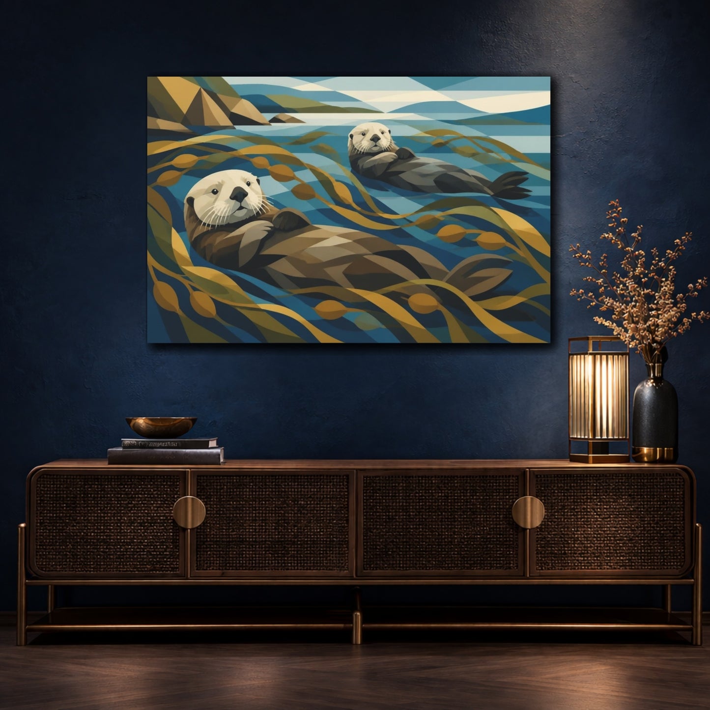Mockup 4. Coastal Sea Otters shown as canvas print