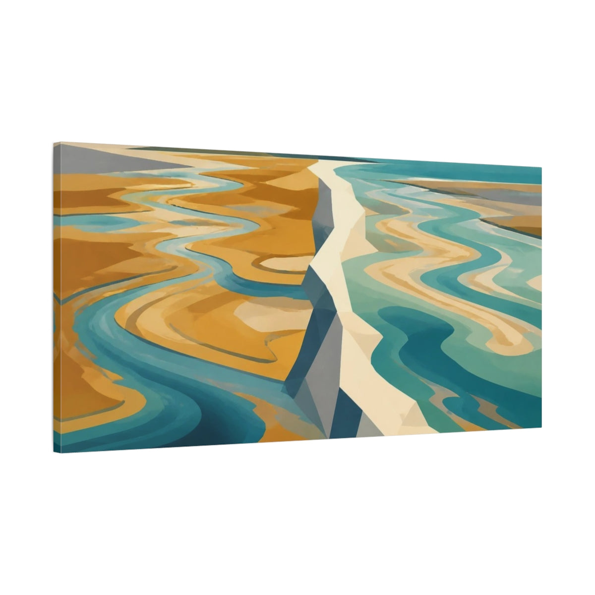 Main Mockup. Coastal Tidal Channels shown as canvas print