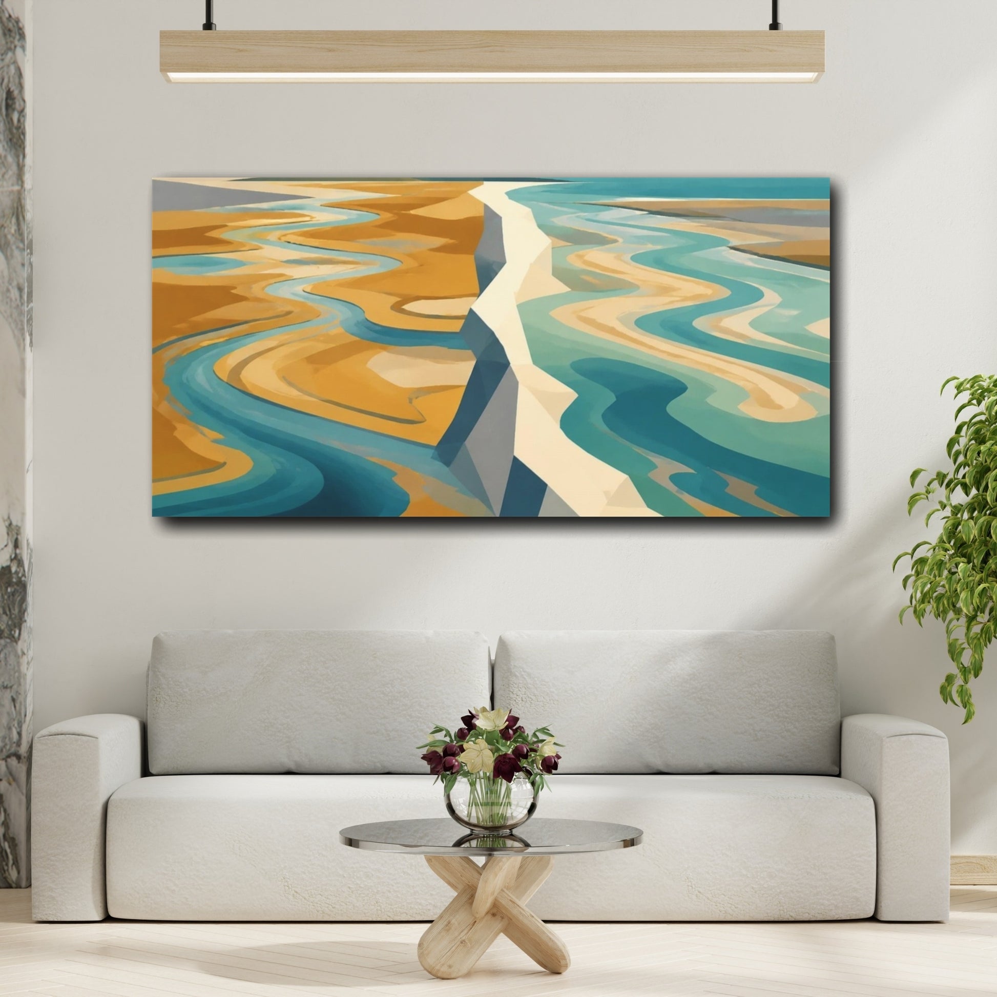 Mockup 2. Coastal Tidal Channels shown as canvas print
