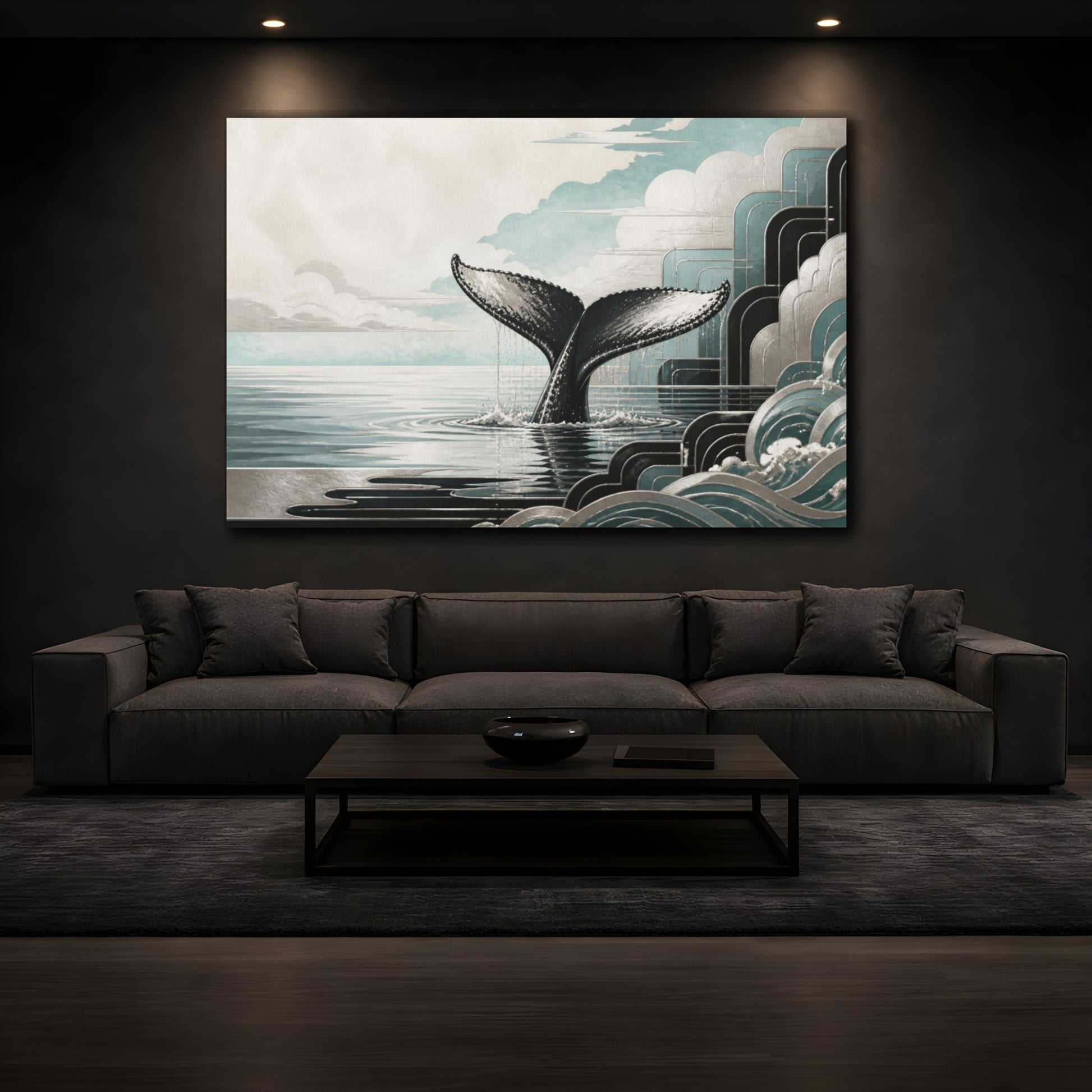 Mockup 3. Coastal Whale Tail shown as canvas print