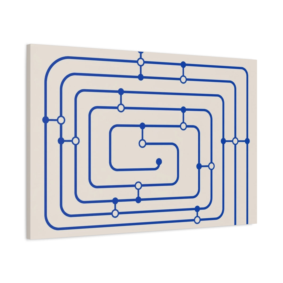 Main Mockup. Cobalt Transit Map shown as canvas print