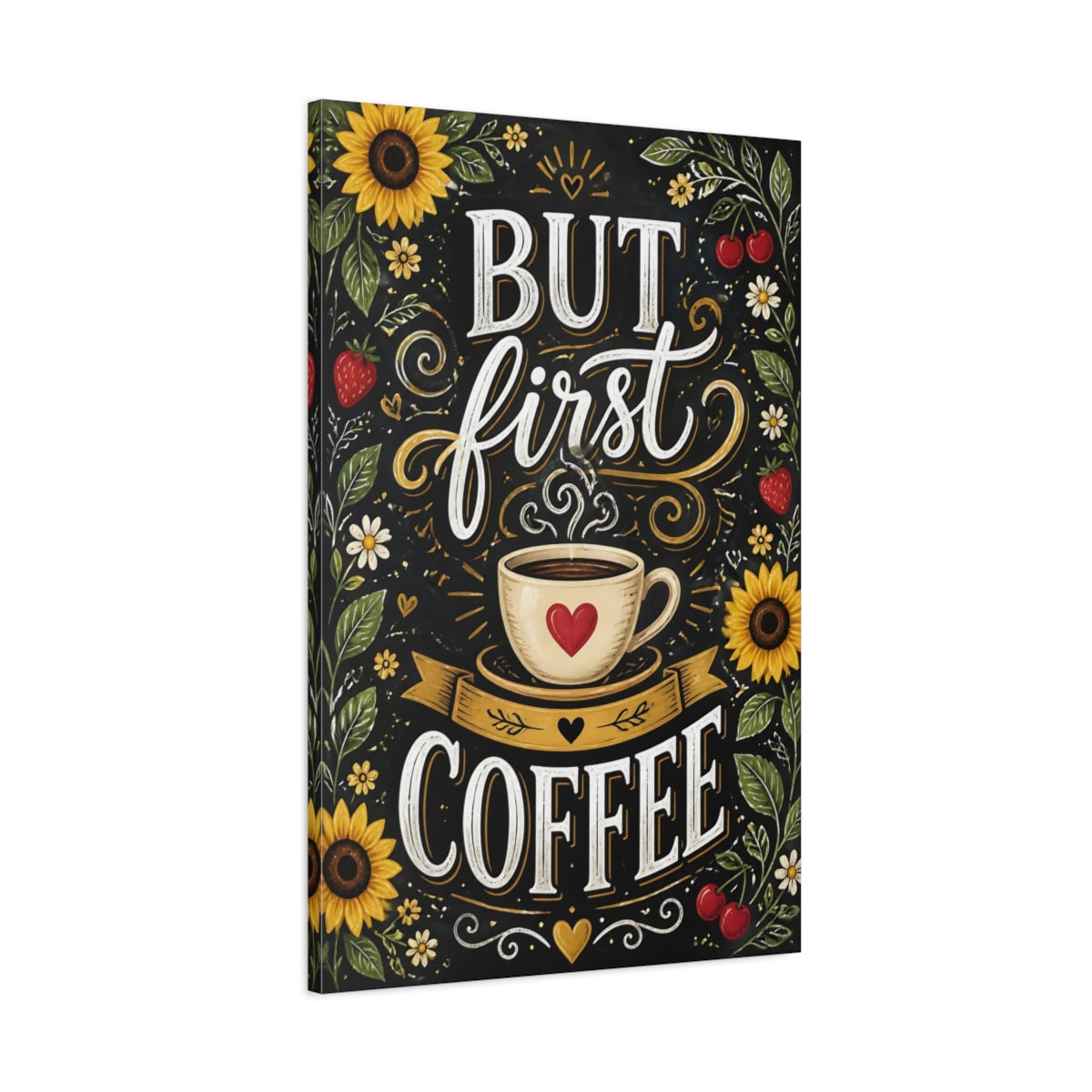 Main Mockup. Coffee Quote Chalkboard shown as canvas print