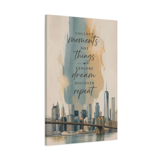 Main Mockup. Collect Moments Cityscape shown as canvas print