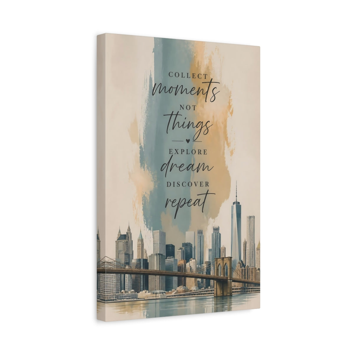 Side Mockup 4. Collect Moments Cityscape shown as canvas print