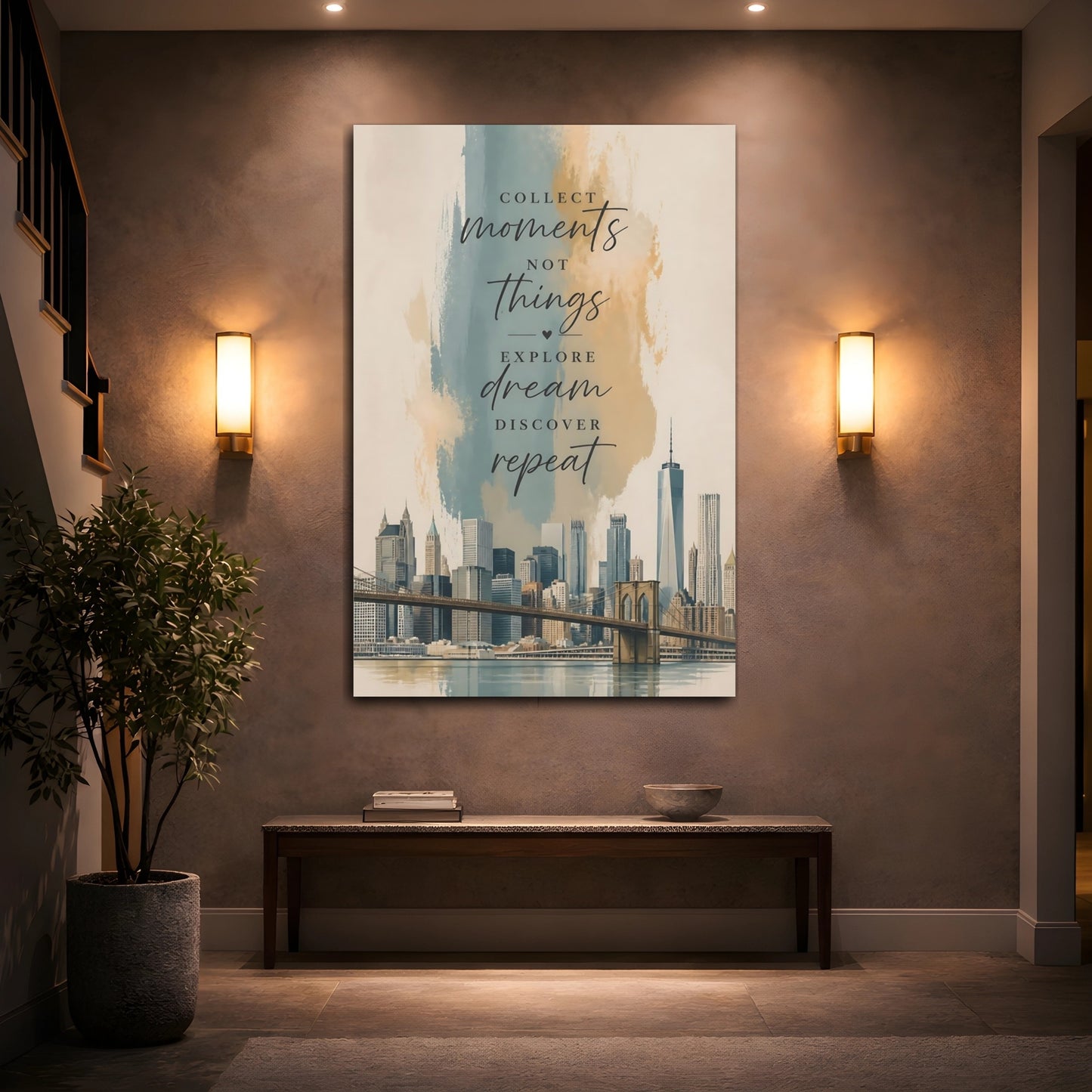 Mockup 2. Collect Moments Cityscape shown as canvas print